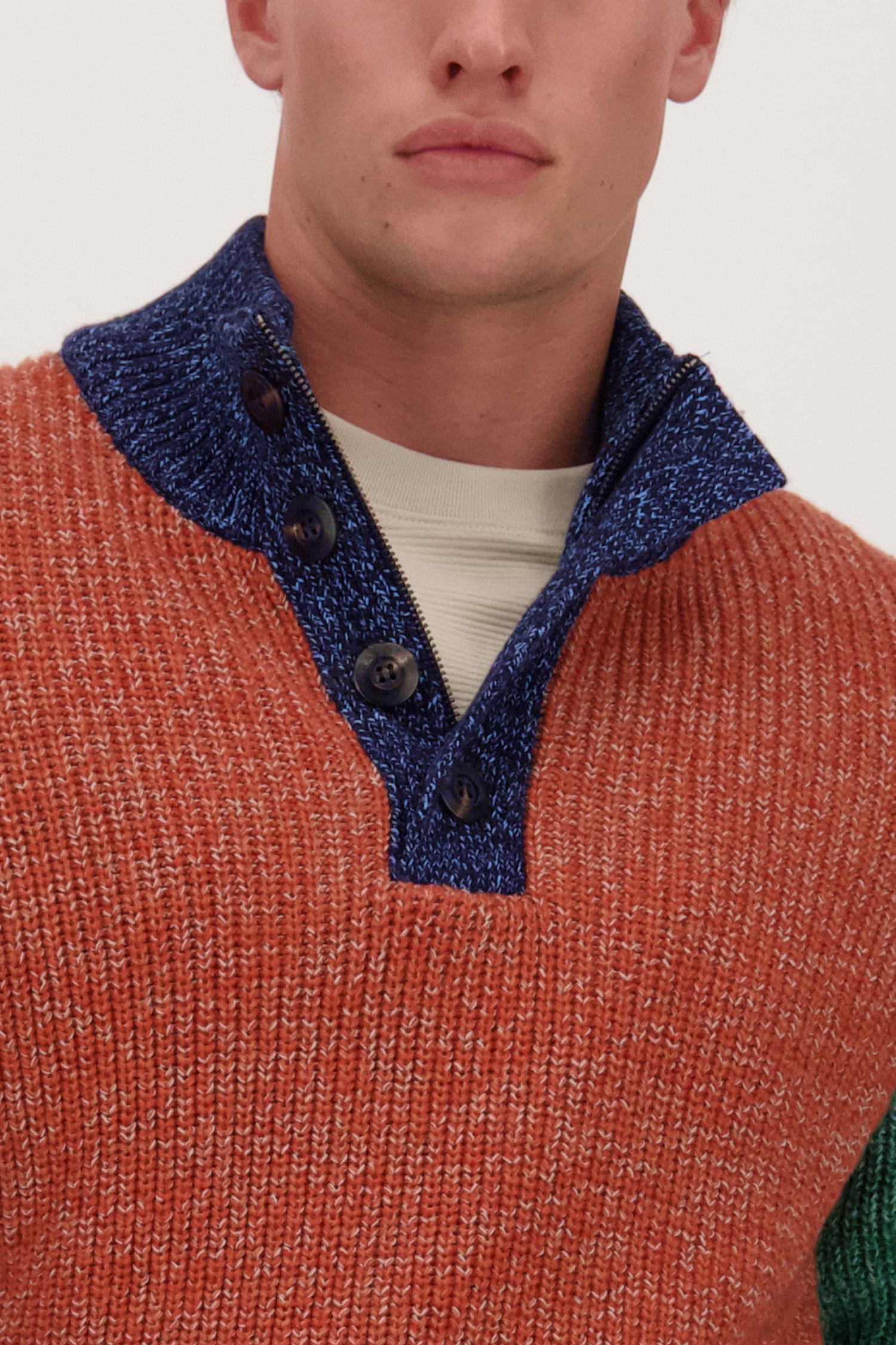 Trui met colour block - Collectie Metejoor van Ravøtt voor Heren