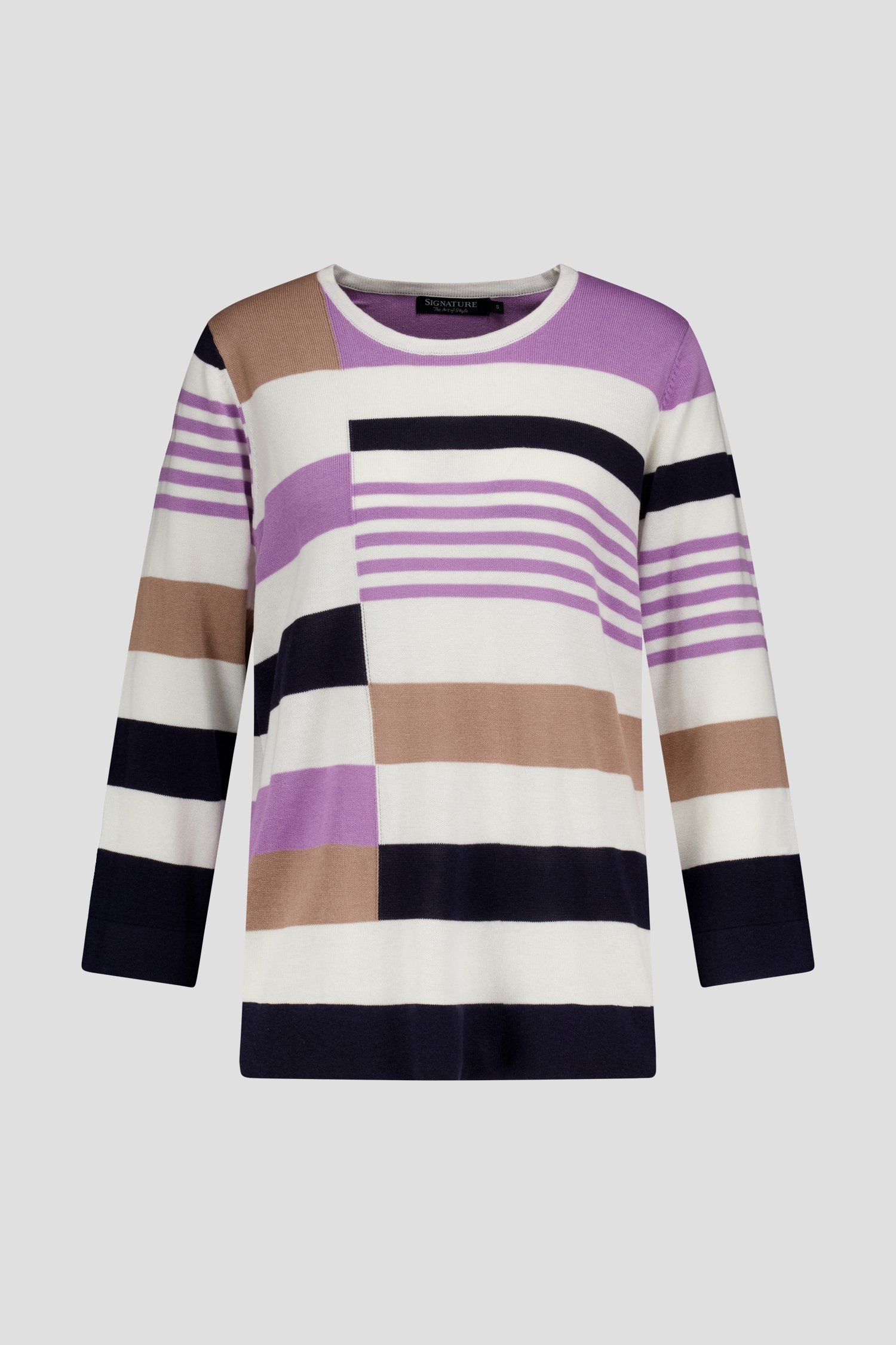 Truitje met breed gestreept patroon van Signature voor Dames
