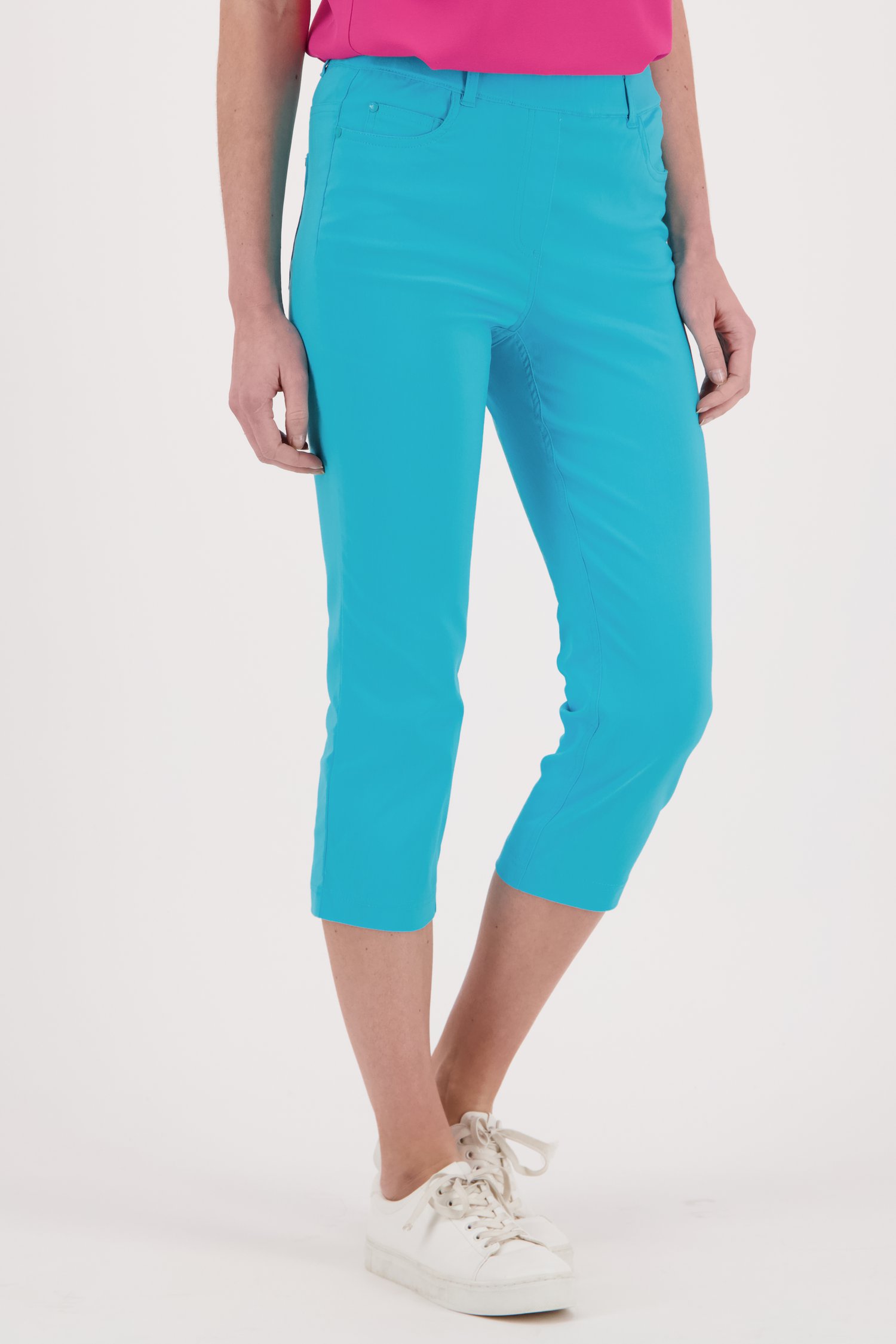 Turquoise 7/8 broek met elastische tailleband van Claude Arielle voor Dames