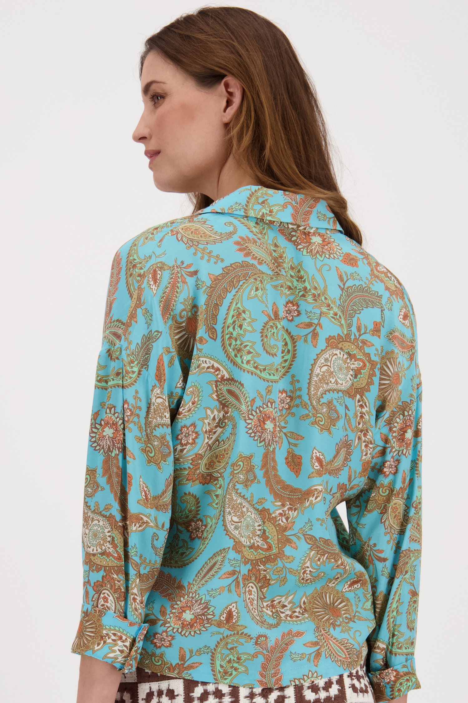 Turquoise blouse met paisley-print van Louise voor Dames