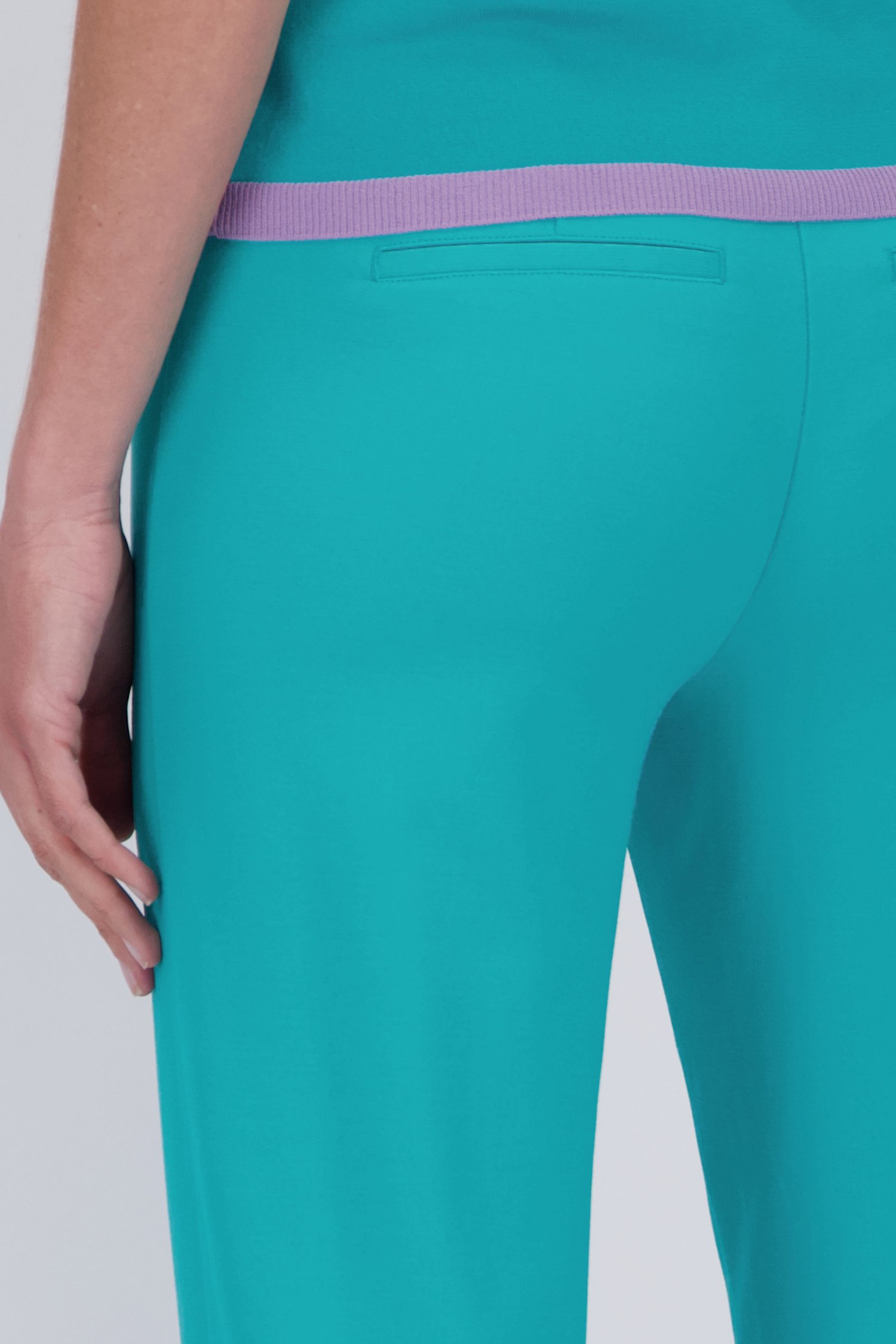 Turquoise broek met rechte pijpen van Claude Arielle voor Dames