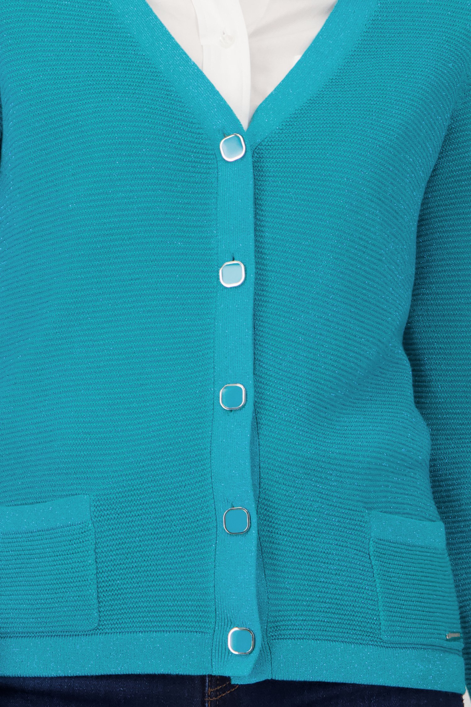 Turquoise glinsterende cardigan van Claude Arielle voor Dames