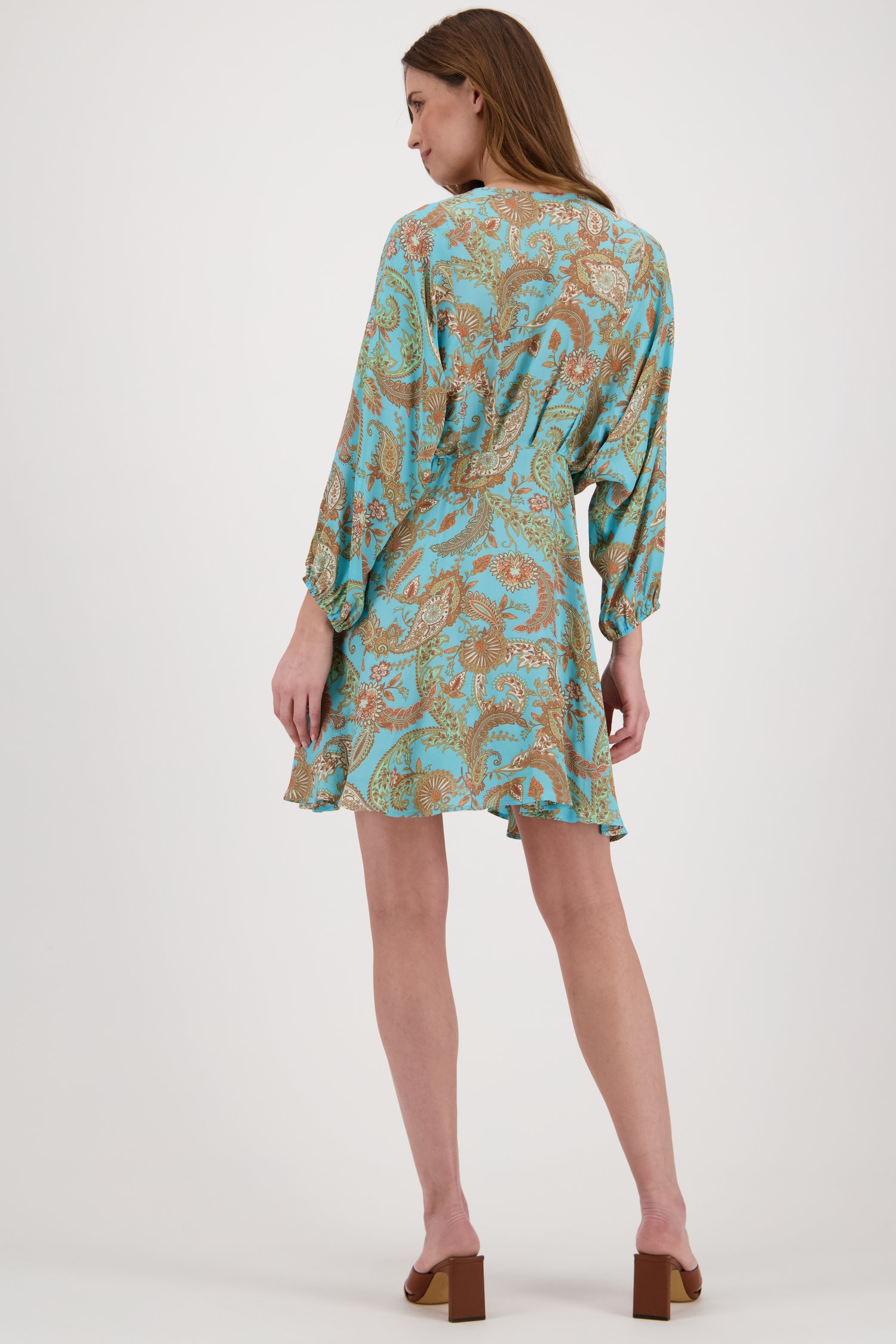 Turquoise kleedje met paisley print van Louise voor Dames