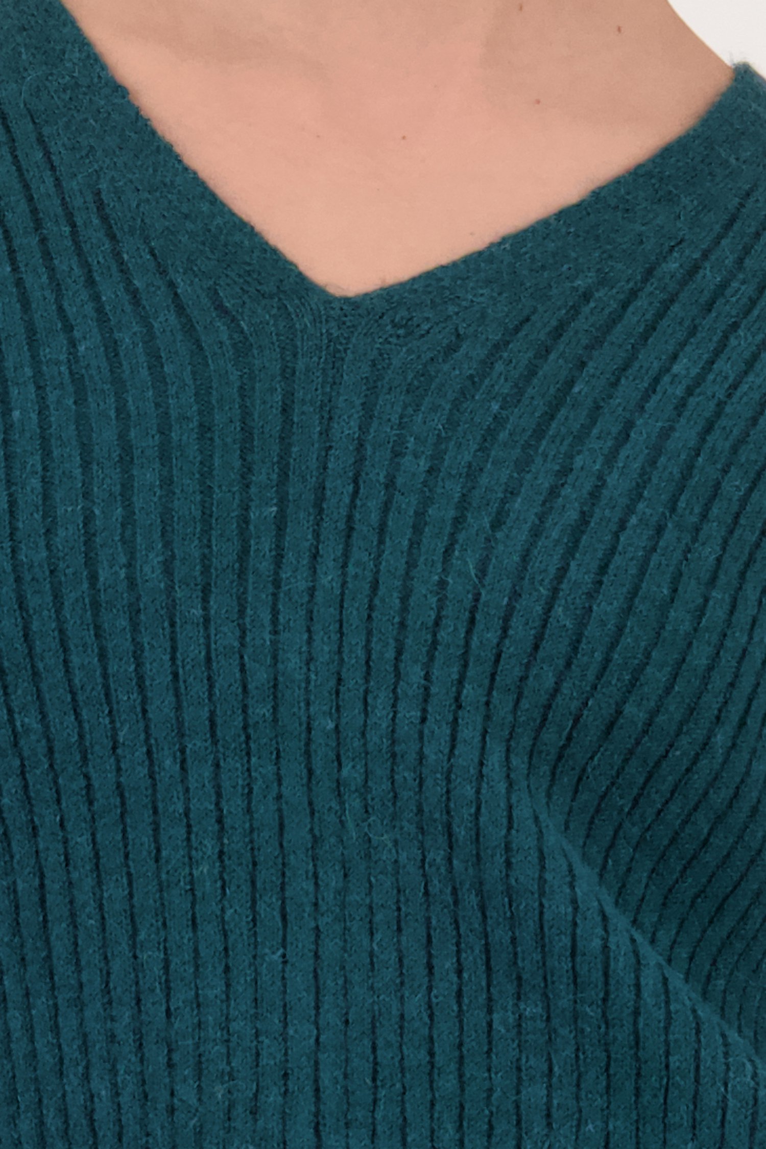Turquoise ribgebreide trui van Libelle voor Dames