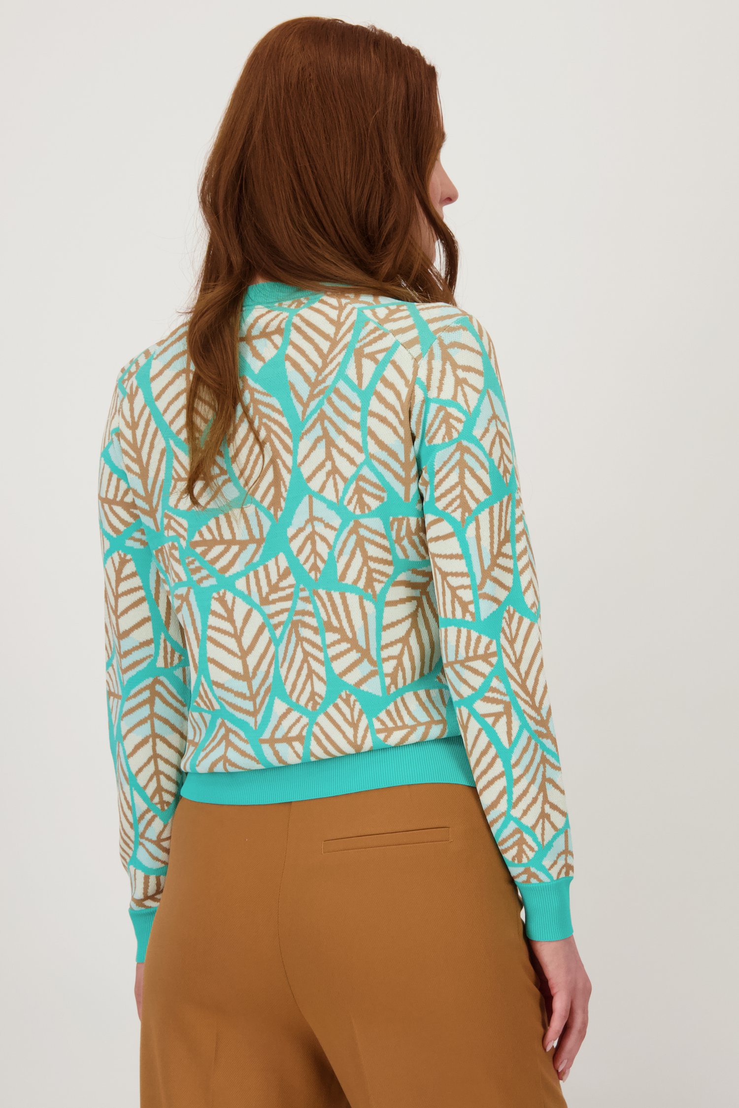 Turquoise trui met geometrische print van Libelle voor Dames
