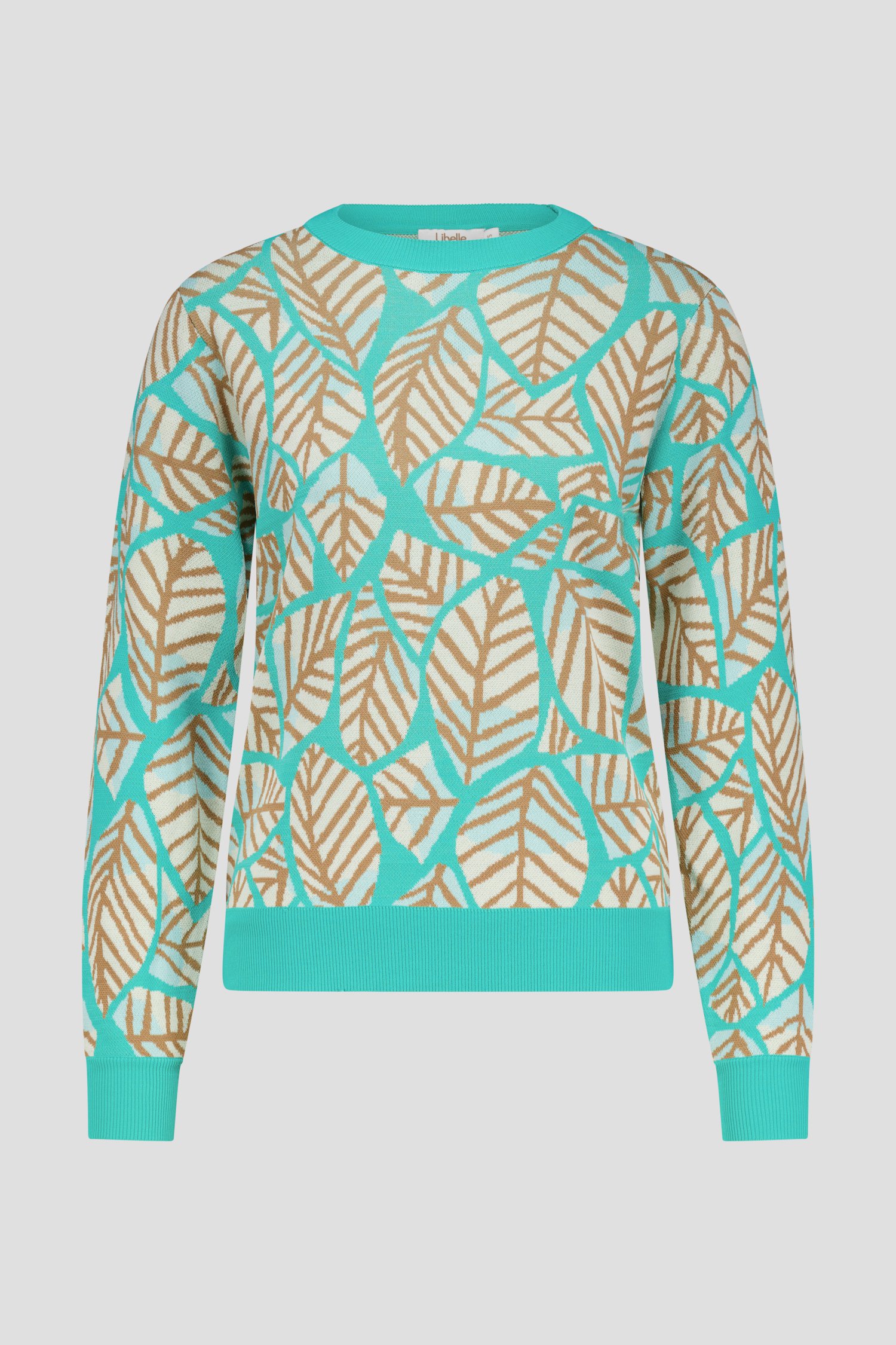 Turquoise trui met geometrische print van Libelle voor Dames