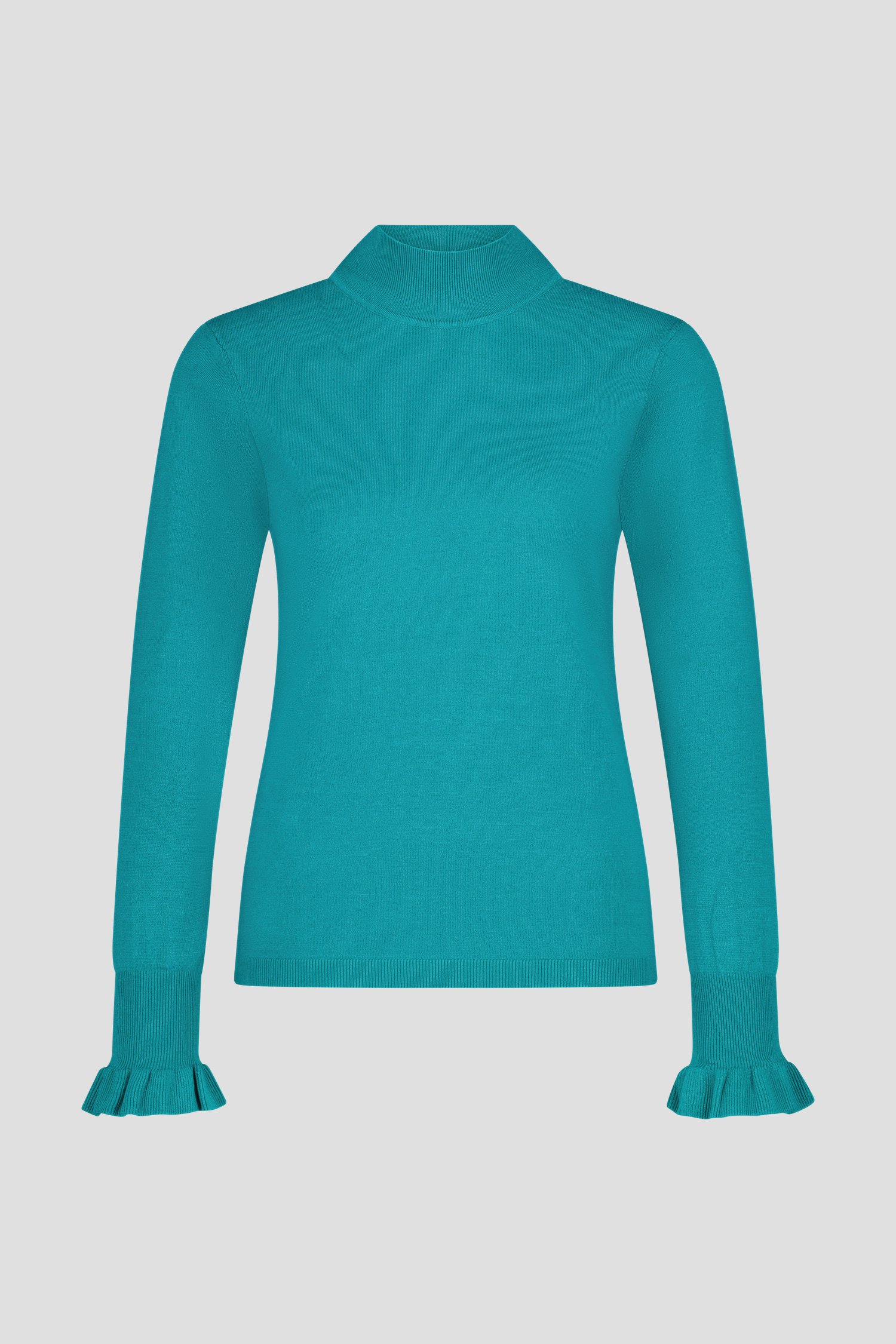 Turquoise truitje met hoge hals van Claude Arielle voor Dames