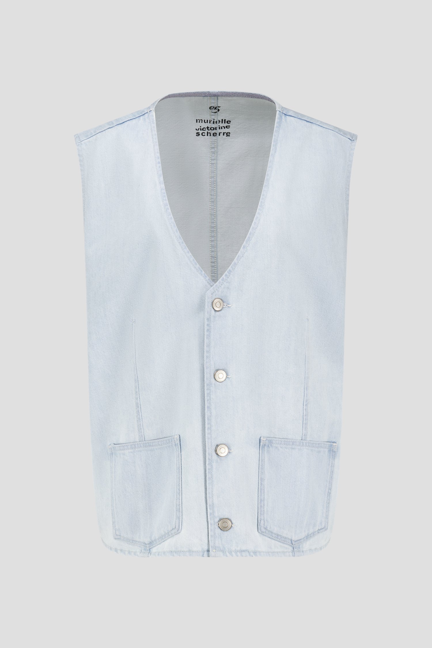 Vest en denim bleu clair sans manches - Genesis de Murielle Victorine Scherre pour Femmes