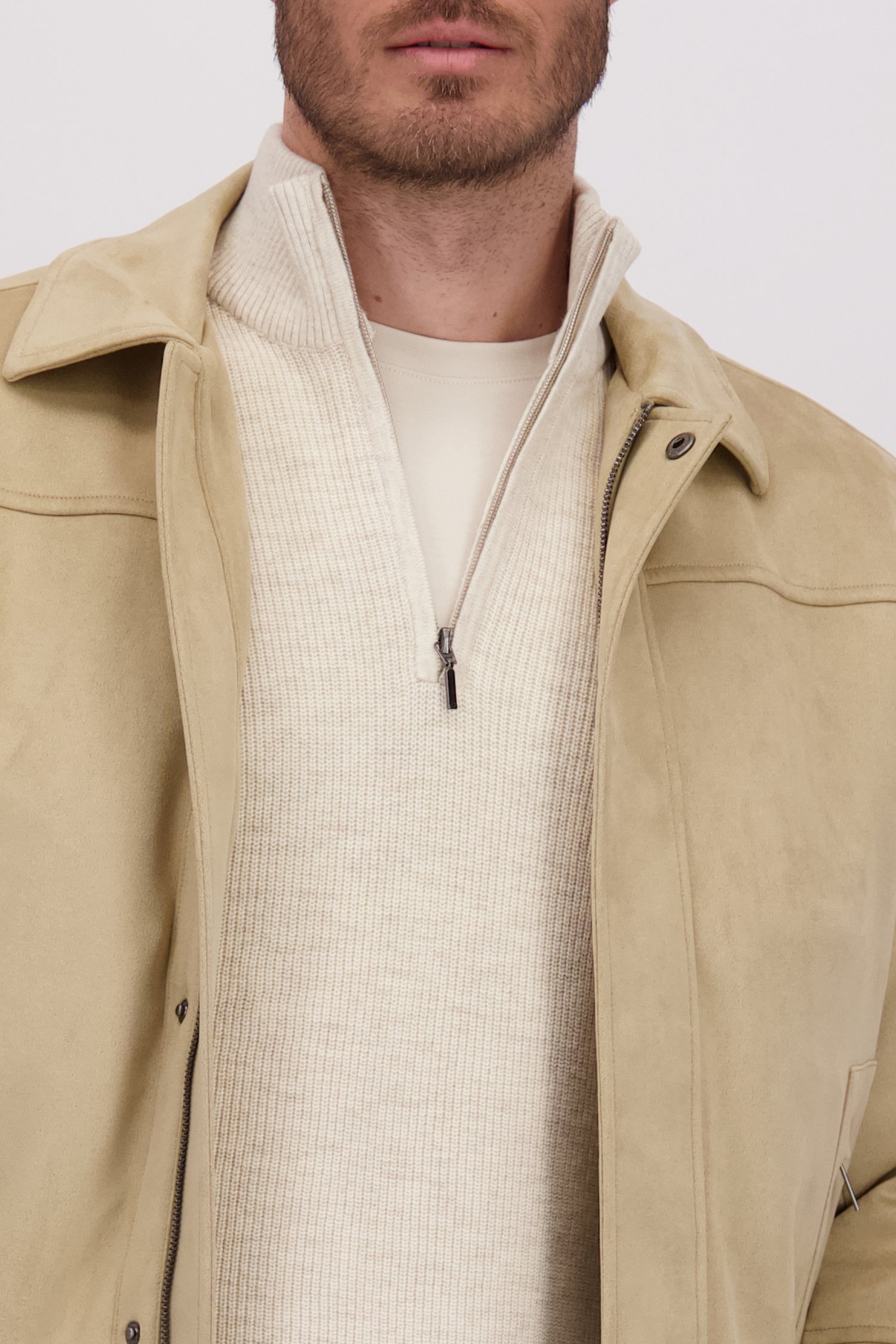 Détail de Veste beige effet suédine de Upper East pour Hommes
