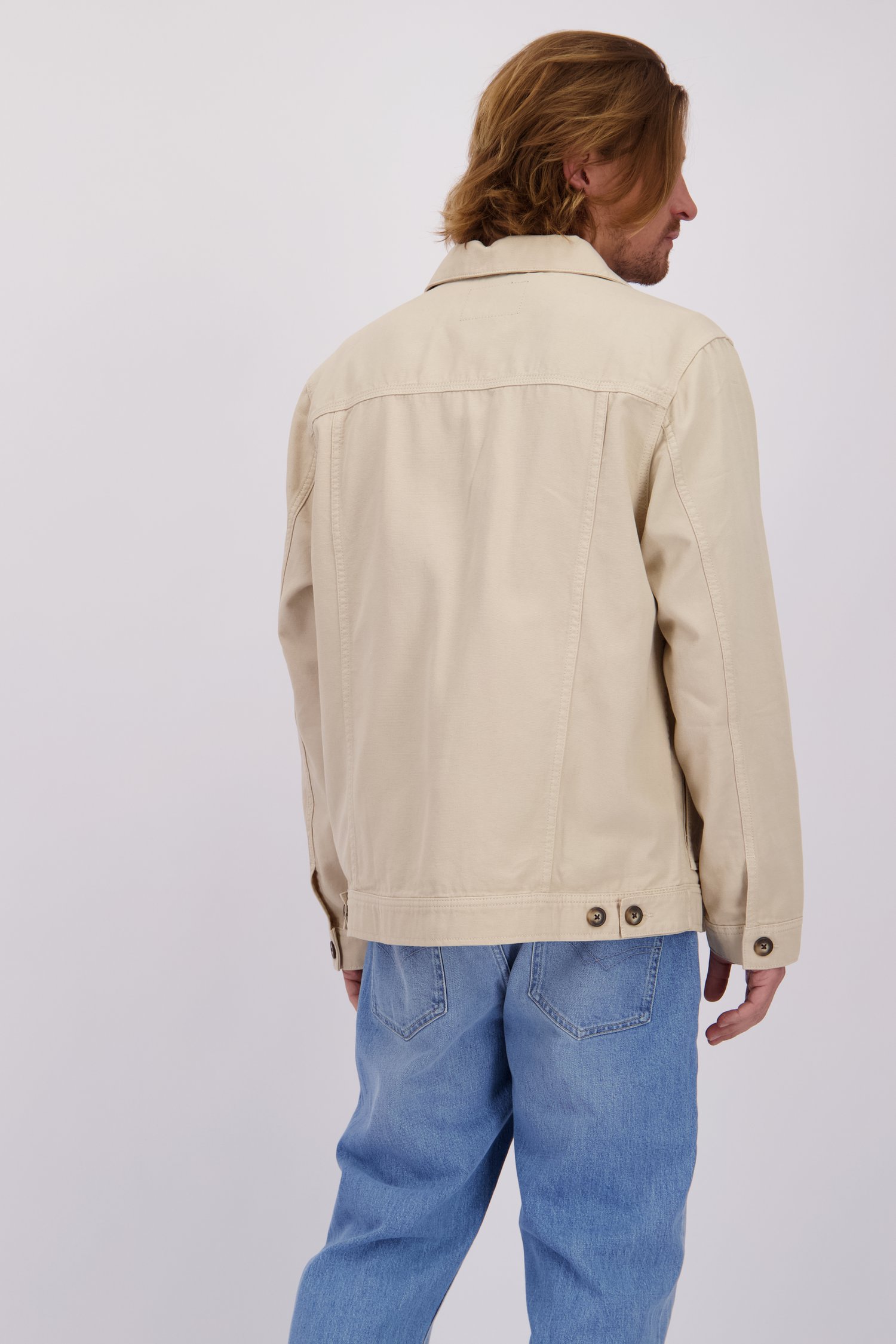 Le dos de Veste beige zippée de Ravøtt pour Hommes