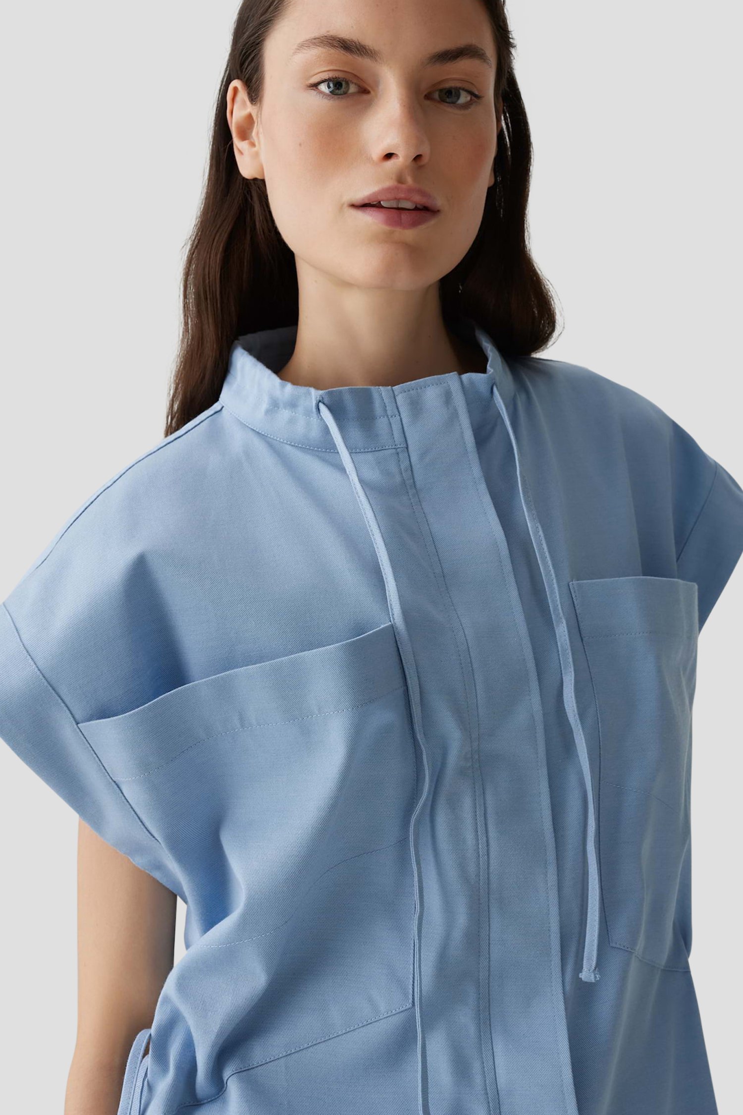 Veste bleu clair à manches courtes de Opus pour Femmes