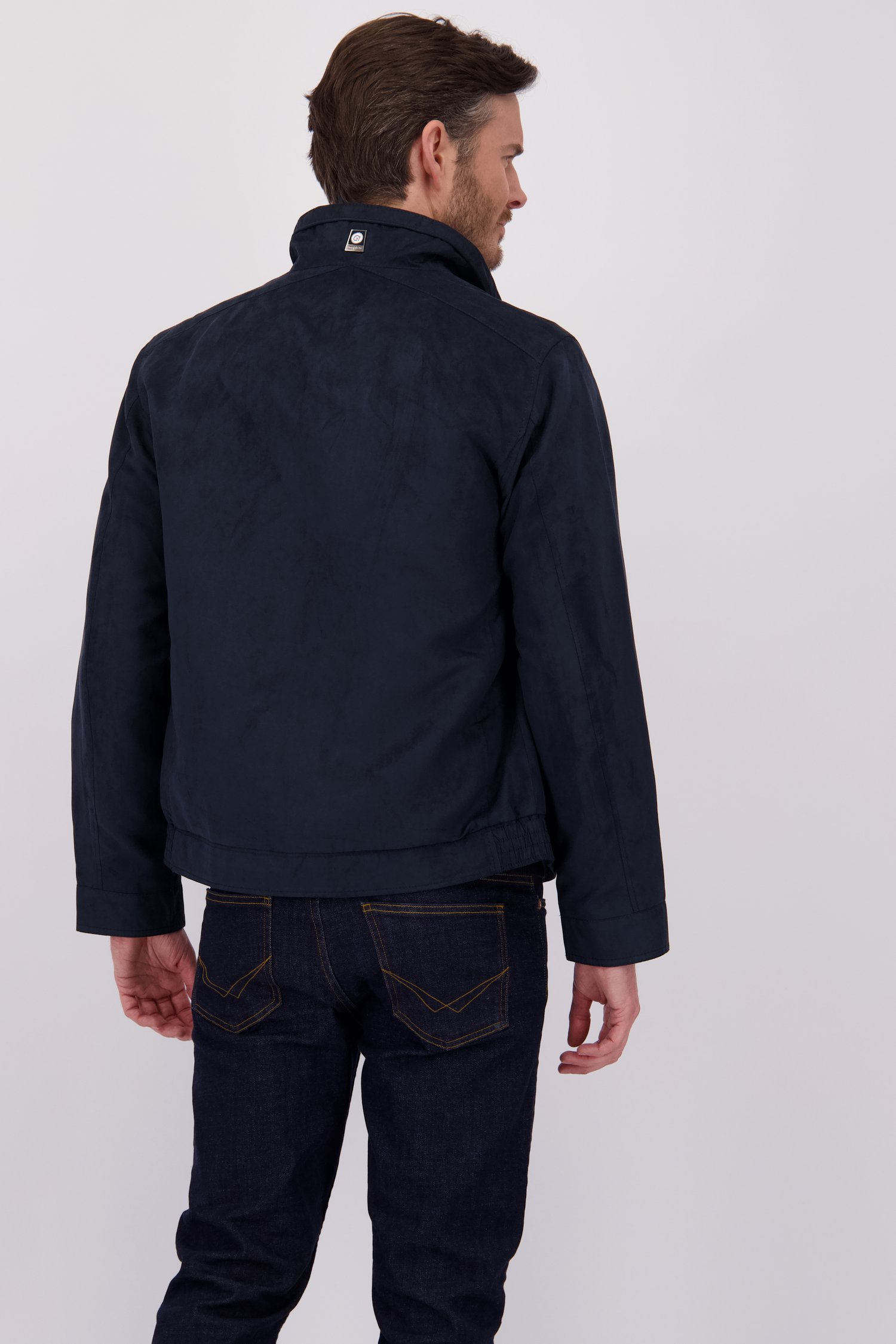 Le dos de Veste bleu foncé en faux daim de Gate One pour Hommes