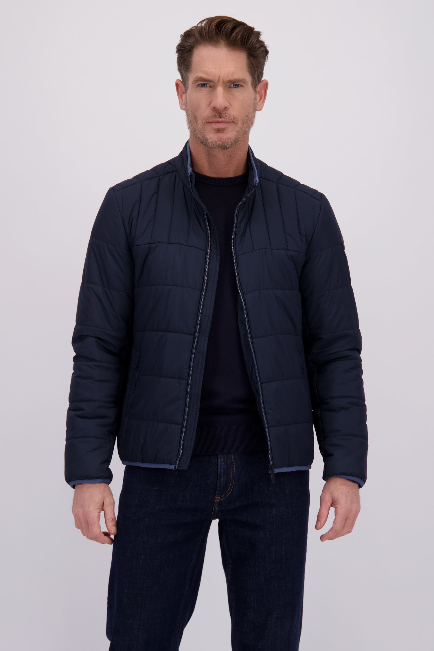 Le devant de Veste bleu foncé légèrement matelassée de Dansaert Blue pour Hommes