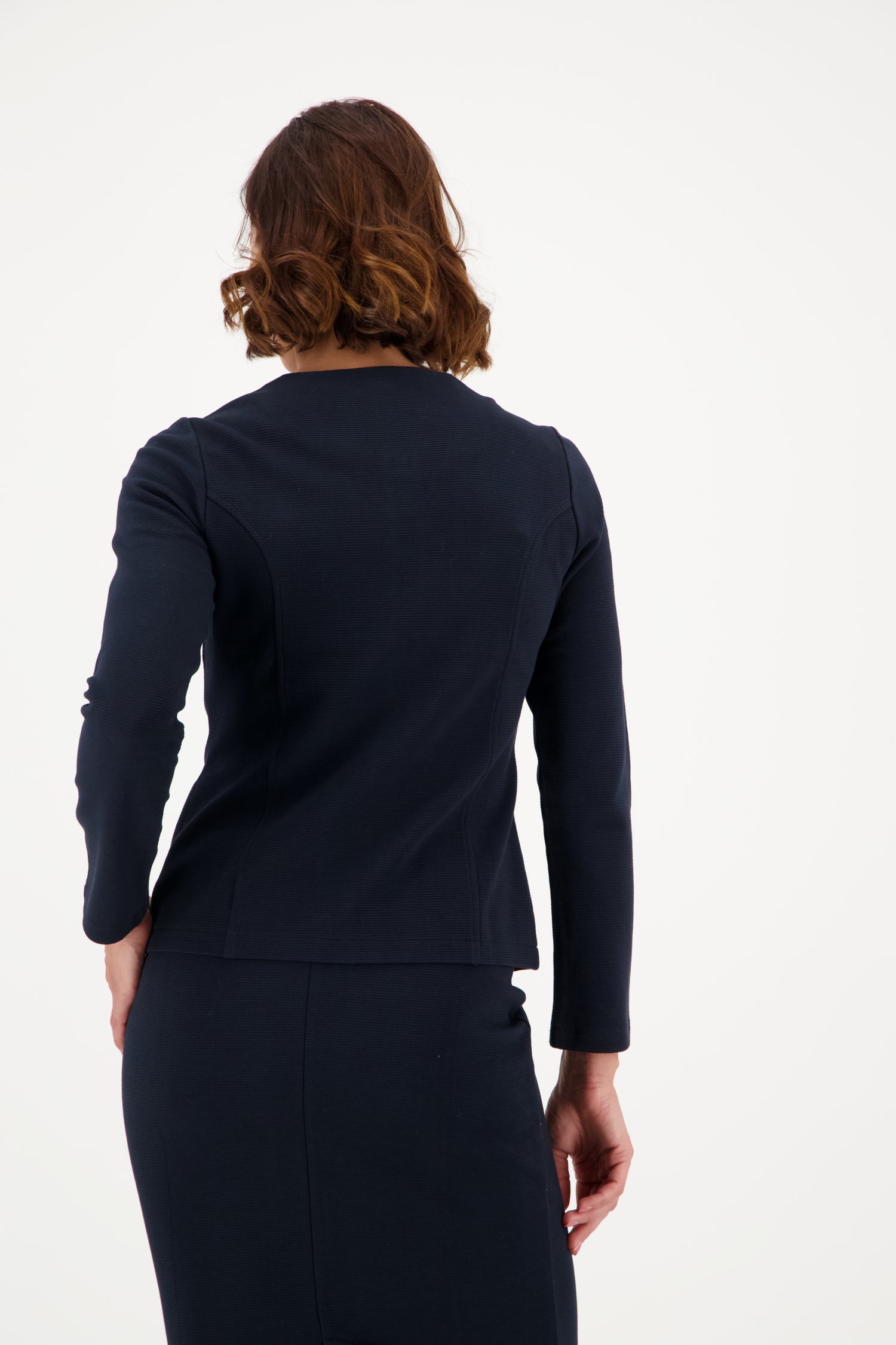 Veste bleu marine en tissu côtelé de Claude Arielle pour Femmes