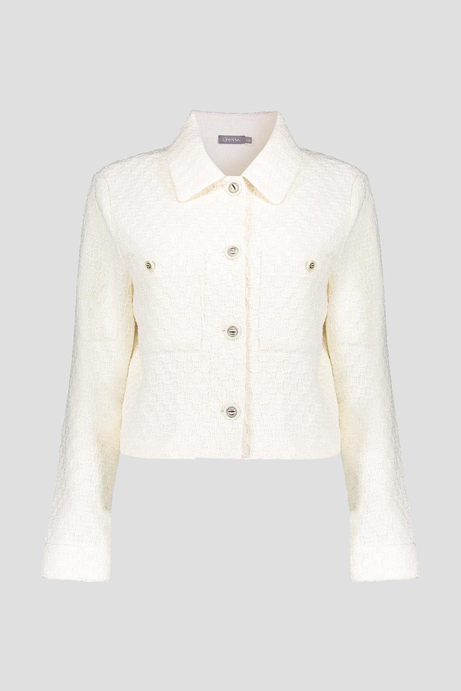 Veste bouclé écrue de Geisha pour Femmes