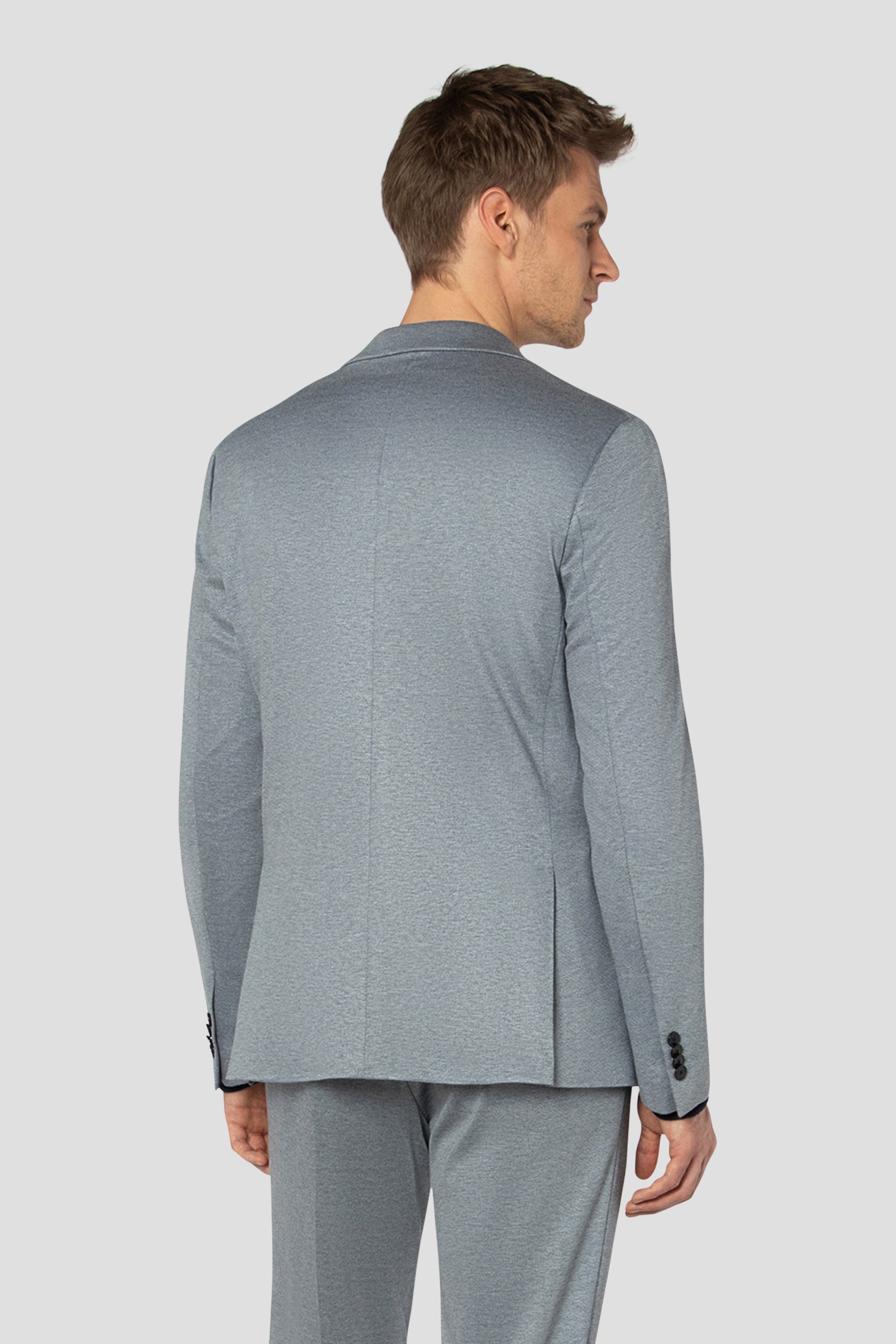 Le dos de Veste de costume bleu chiné  de Benvenuto pour Hommes