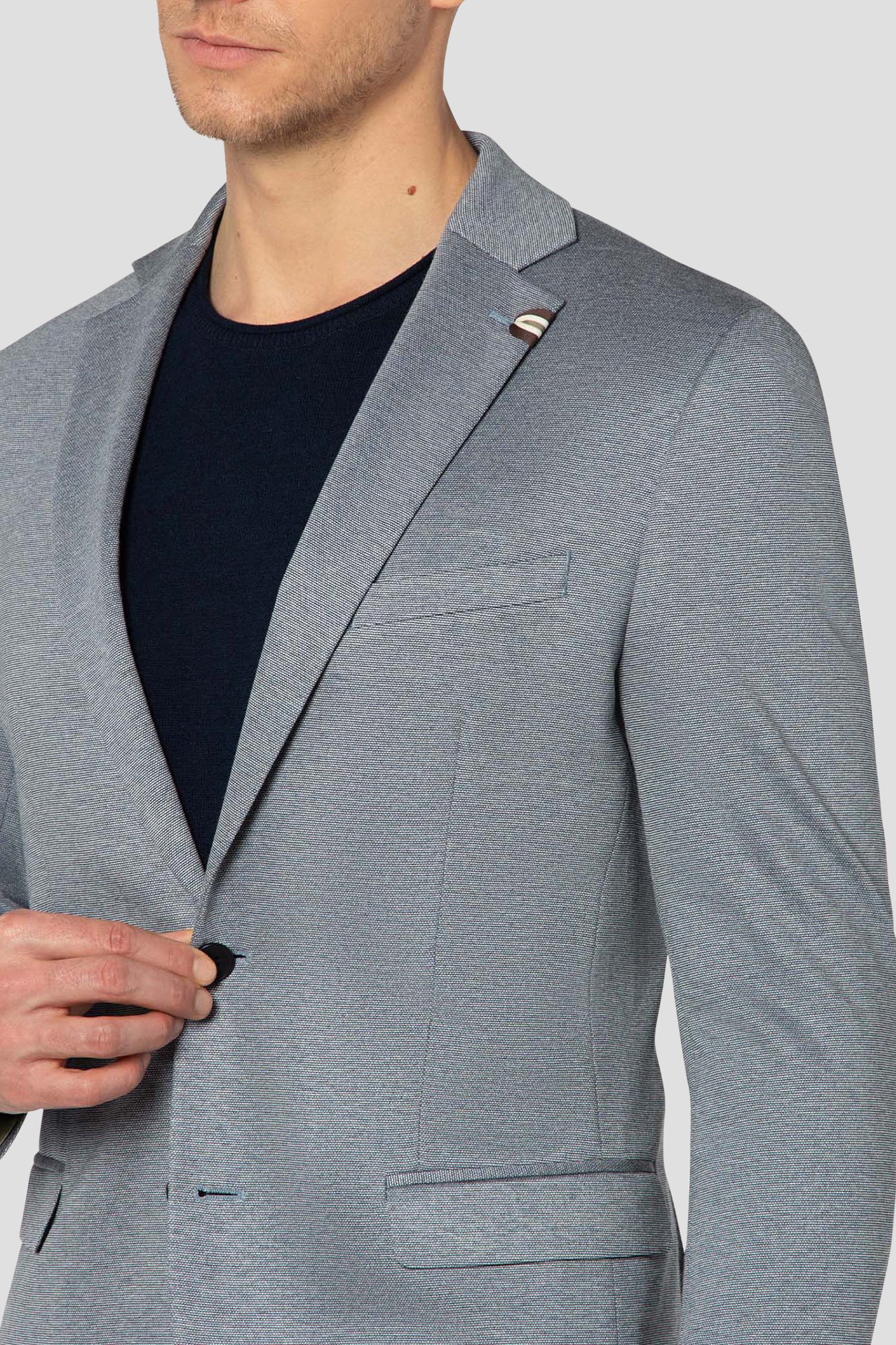 Détail de Veste de costume bleu chiné  de Benvenuto pour Hommes