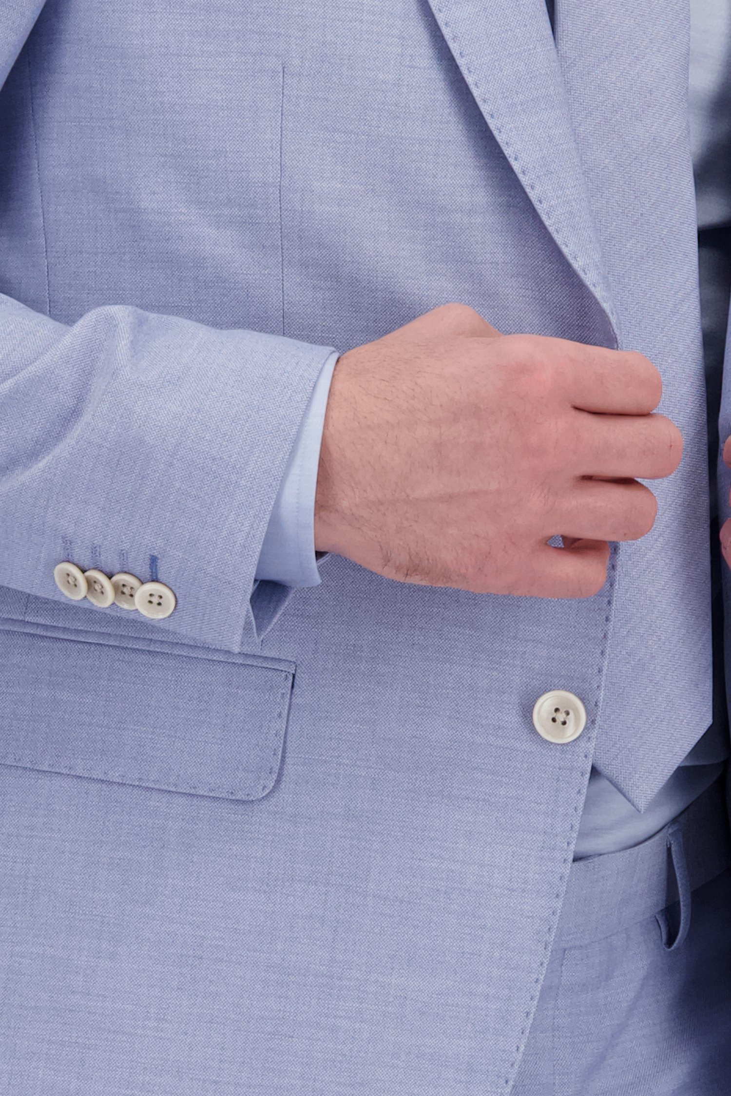 Détail de Veste de costume bleu clair - Regular fit de Dansaert Black pour Hommes