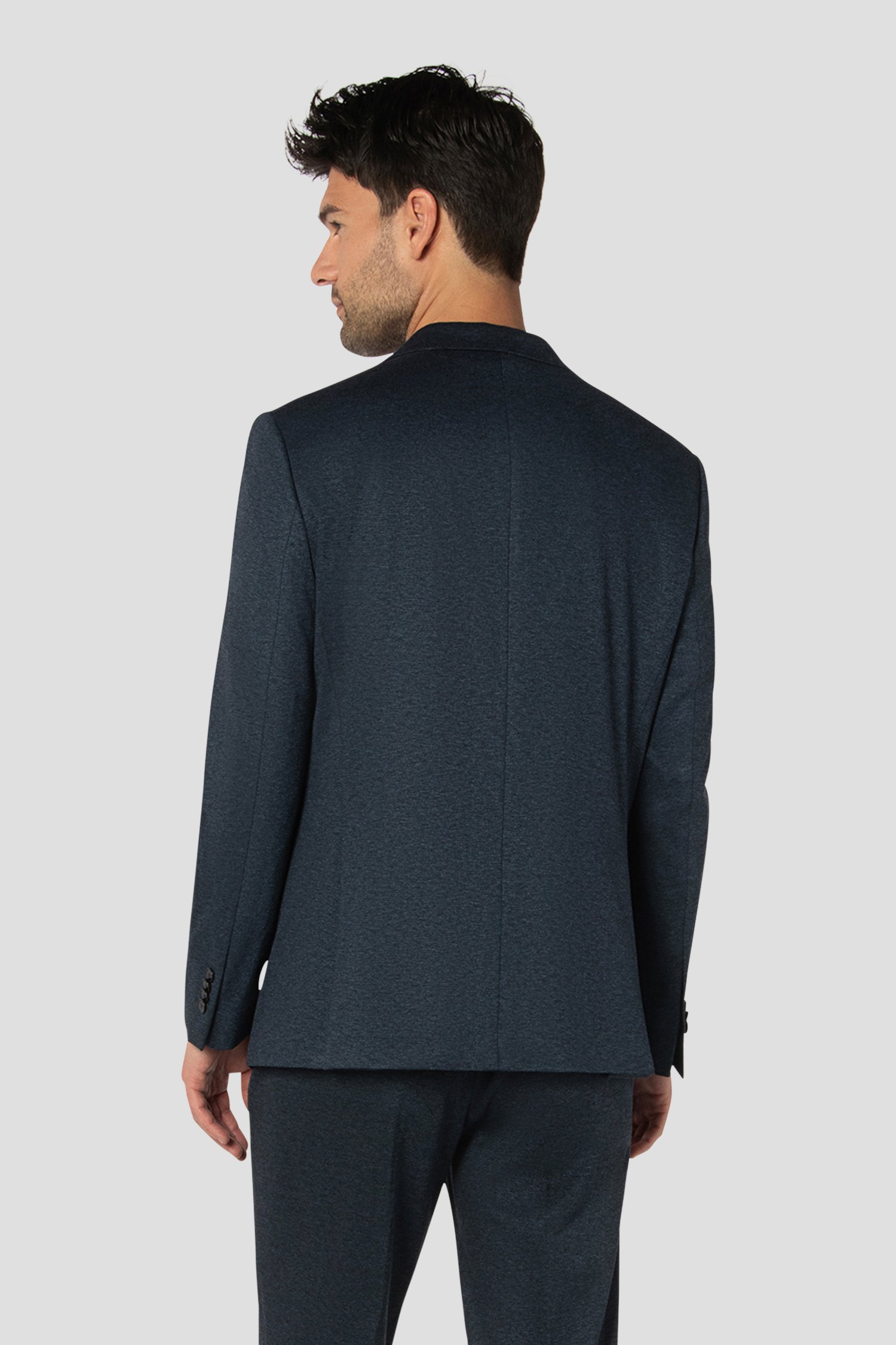 Le dos de Veste de costume bleu foncé chiné de Benvenuto pour Hommes