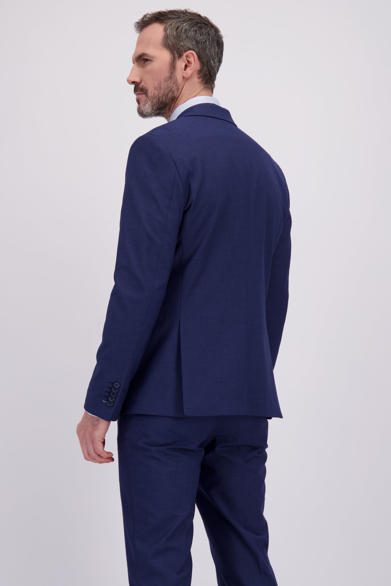 Le dos de Veste de costume bleu foncé - Slim fit de Dansaert Black pour Hommes