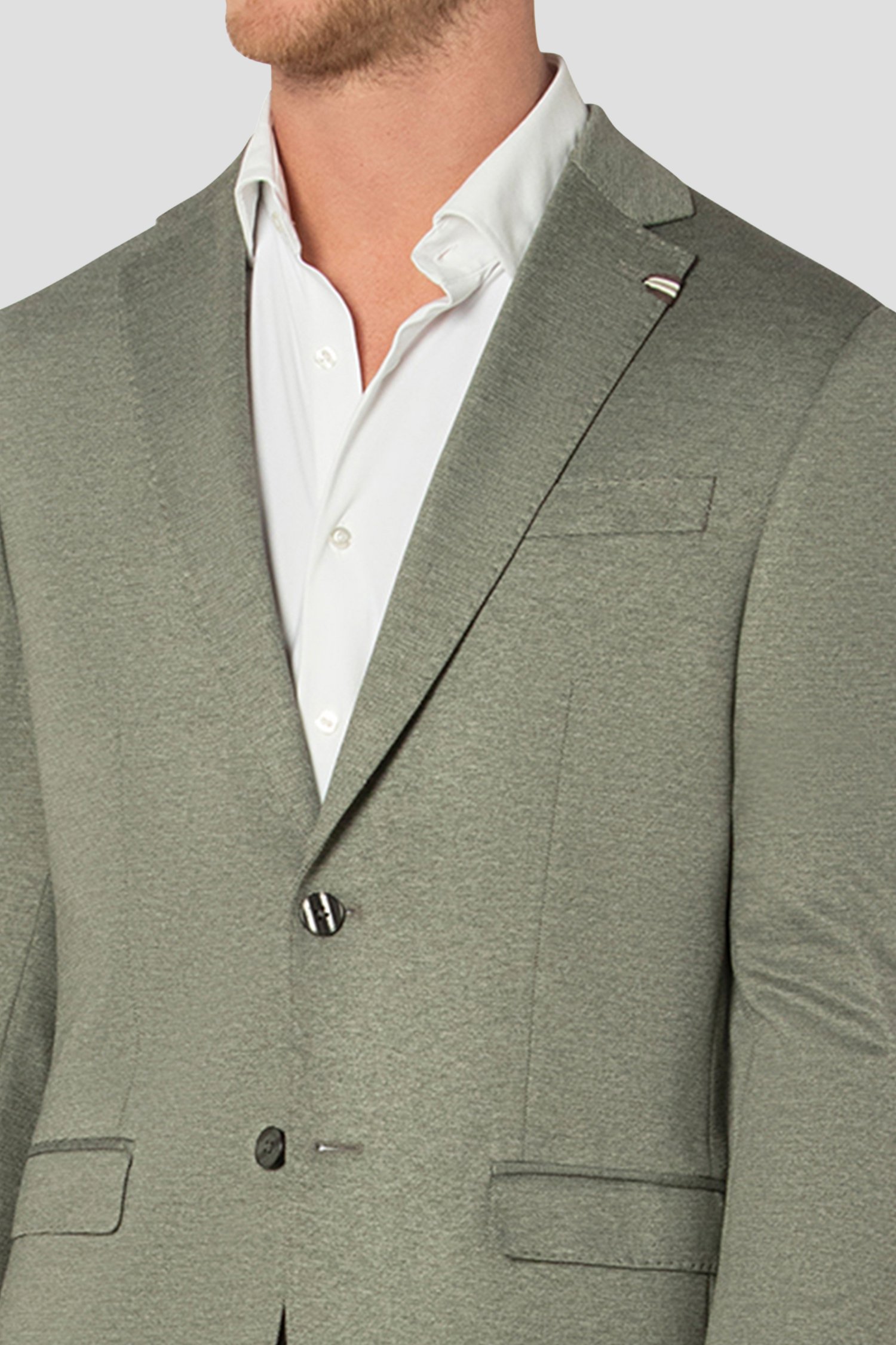 Détail de Veste de costume verte chinée de Benvenuto pour Hommes
