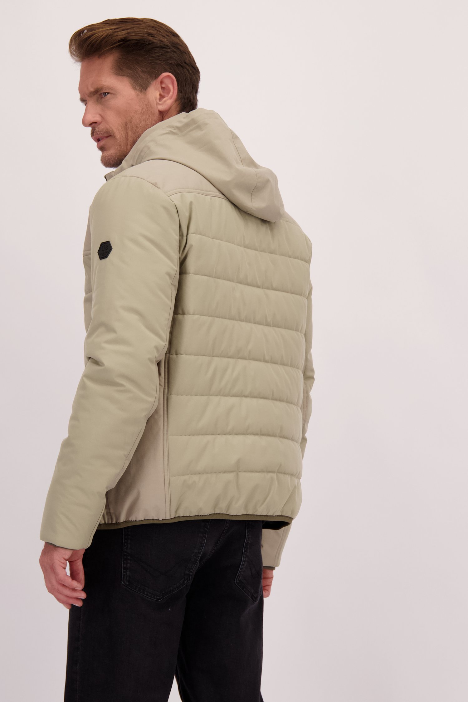 Le dos de Veste doublée beige clair avec capuche amovible de Dansaert Blue pour Hommes