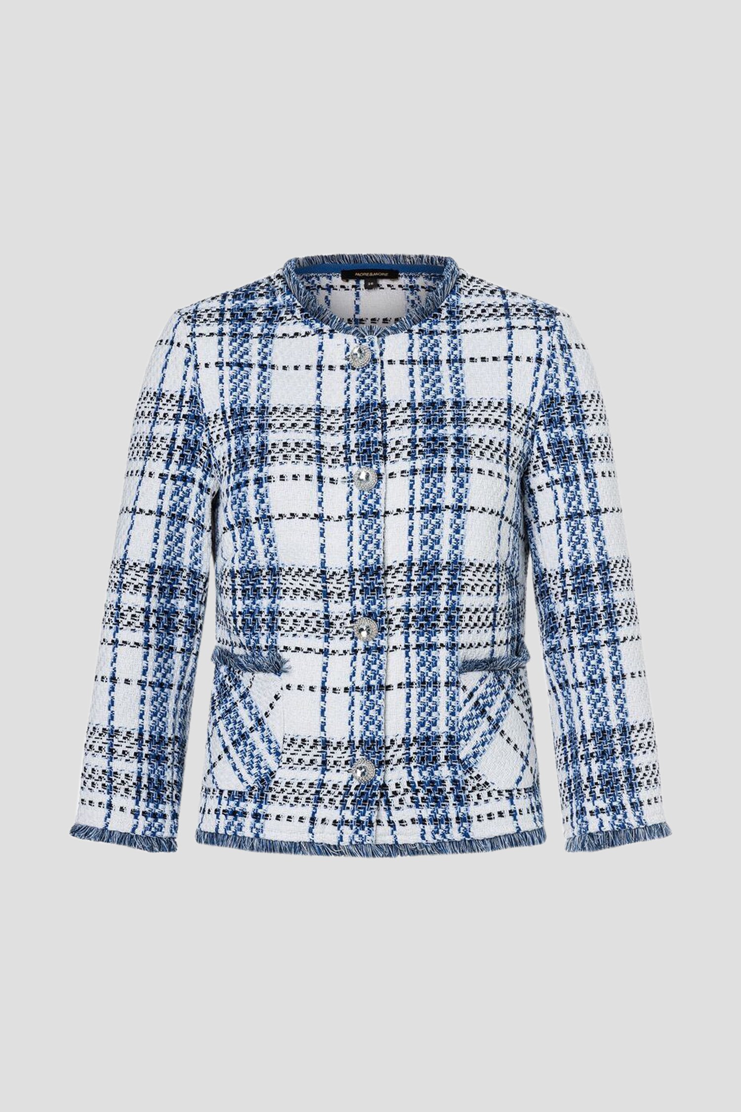 Veste en bouclé blanc avec motif à carreaux	 de More & More pour Femmes