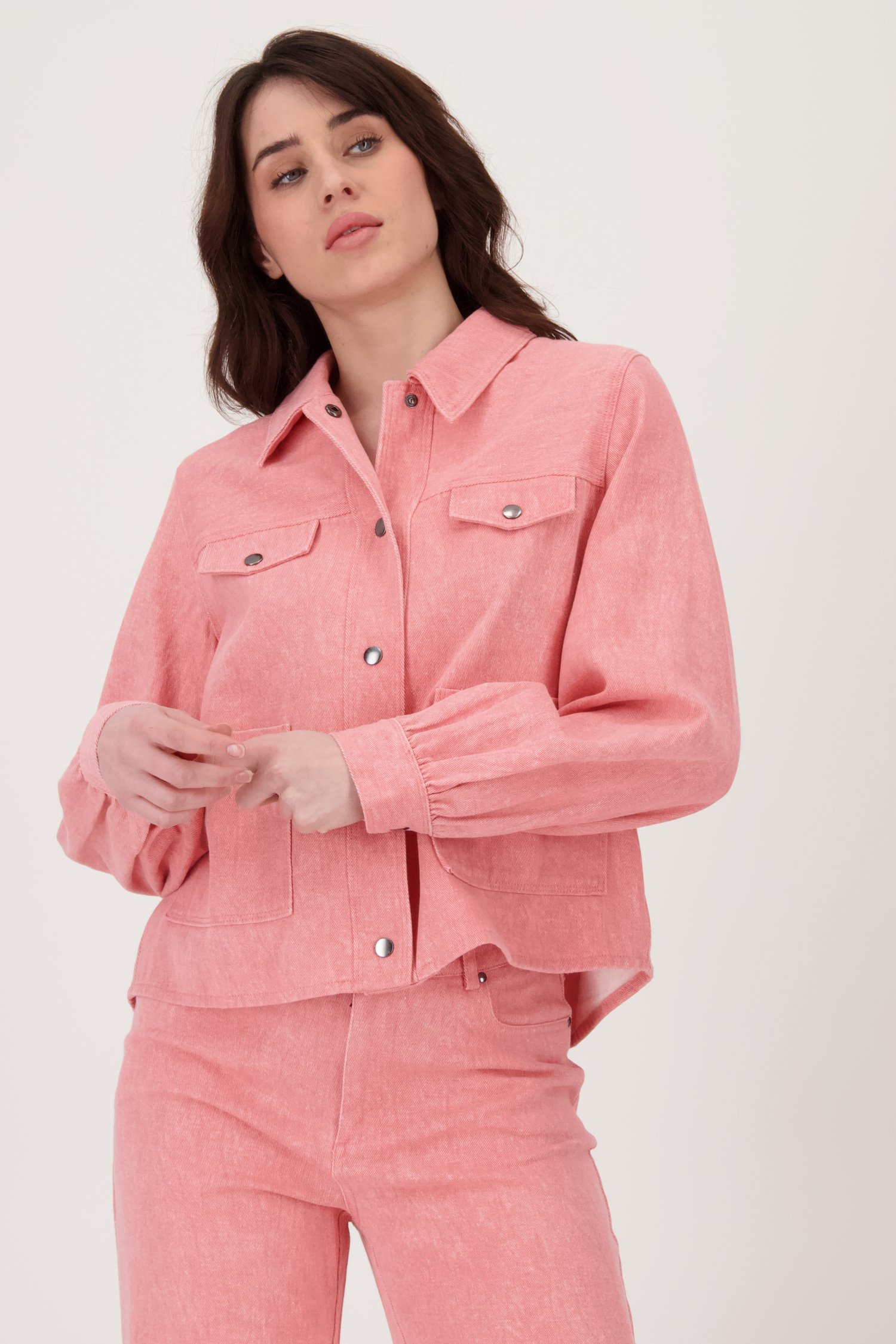 Veste en denim rose de Geisha pour Femmes