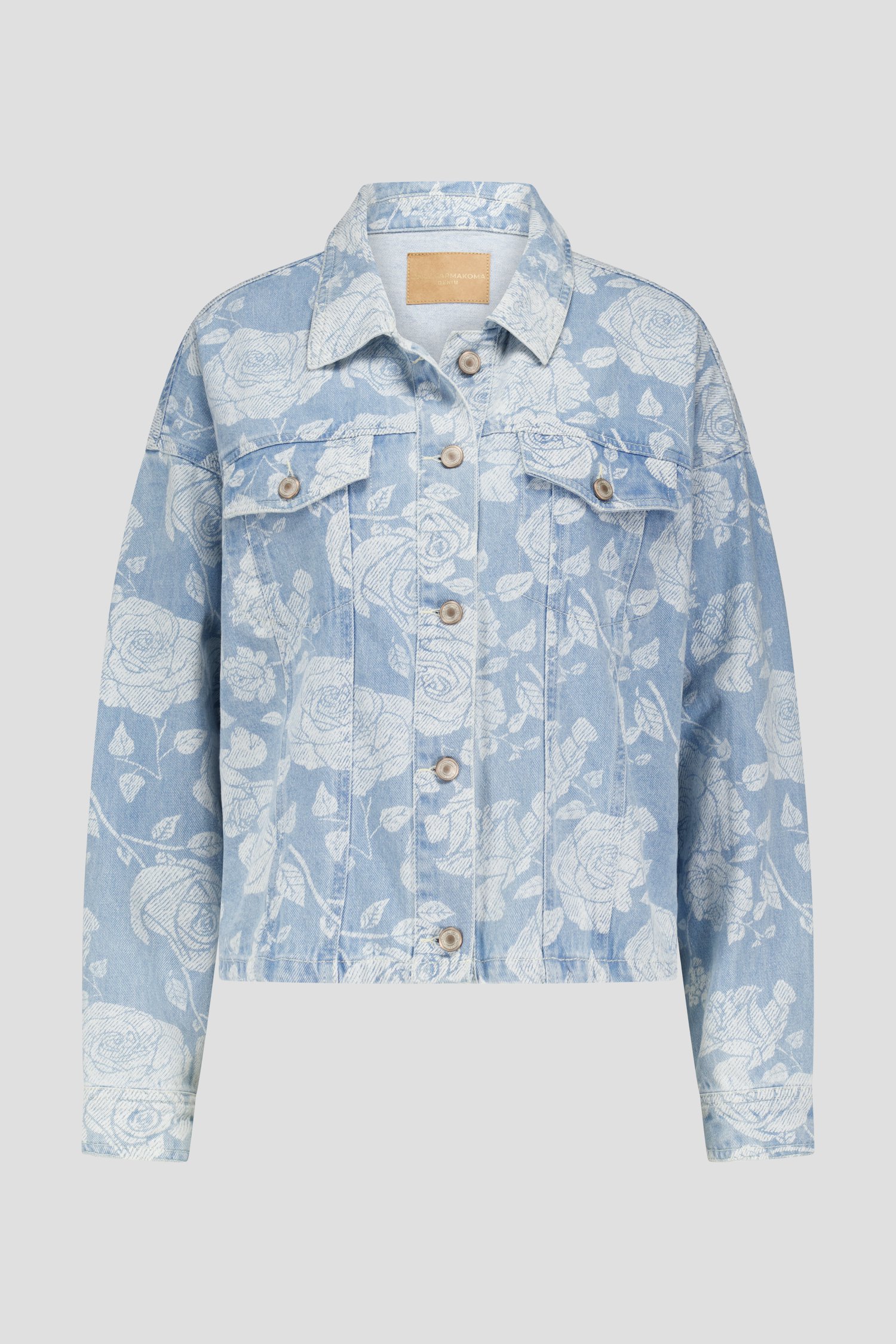 Veste en jean bleu à imprimé floral de Only Carmakoma pour Femmes
