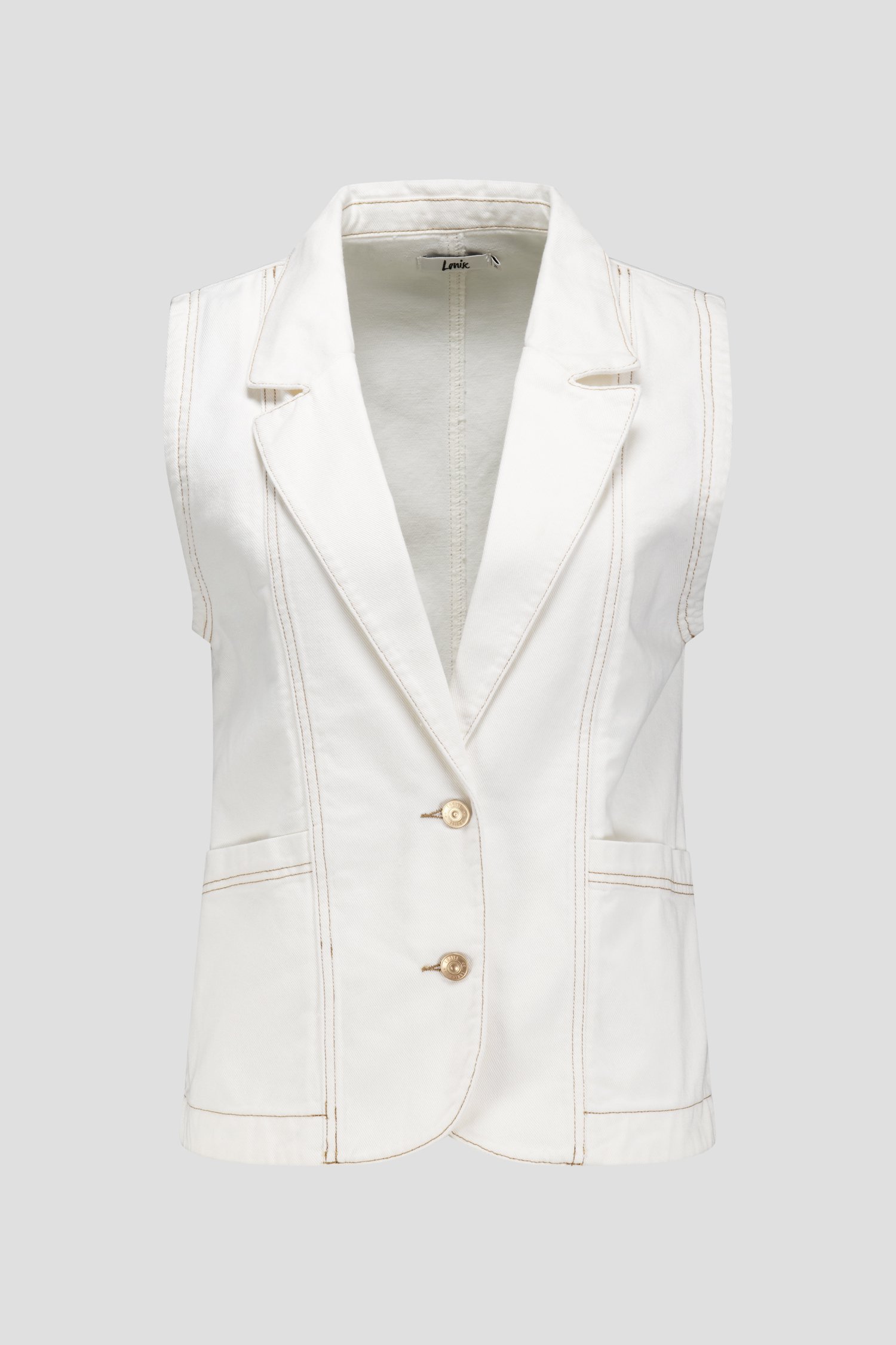 Veste en jean sans manches blanche de Louise pour Femmes
