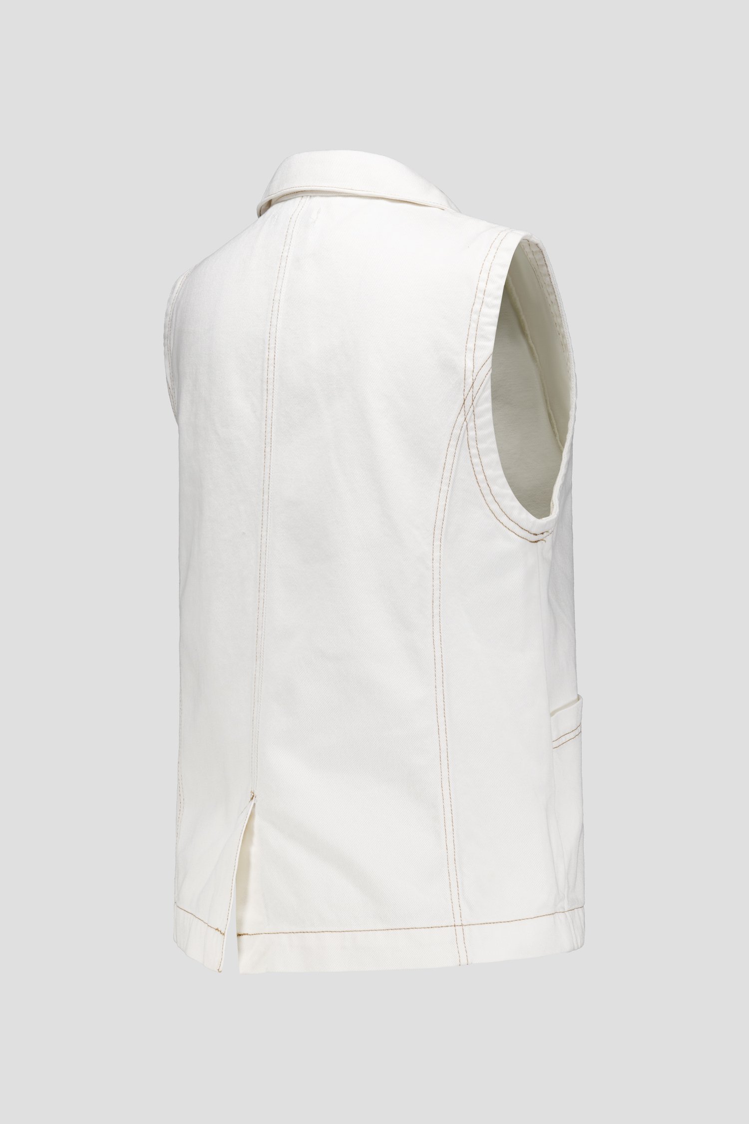 Veste en jean sans manches blanche de Louise pour Femmes
