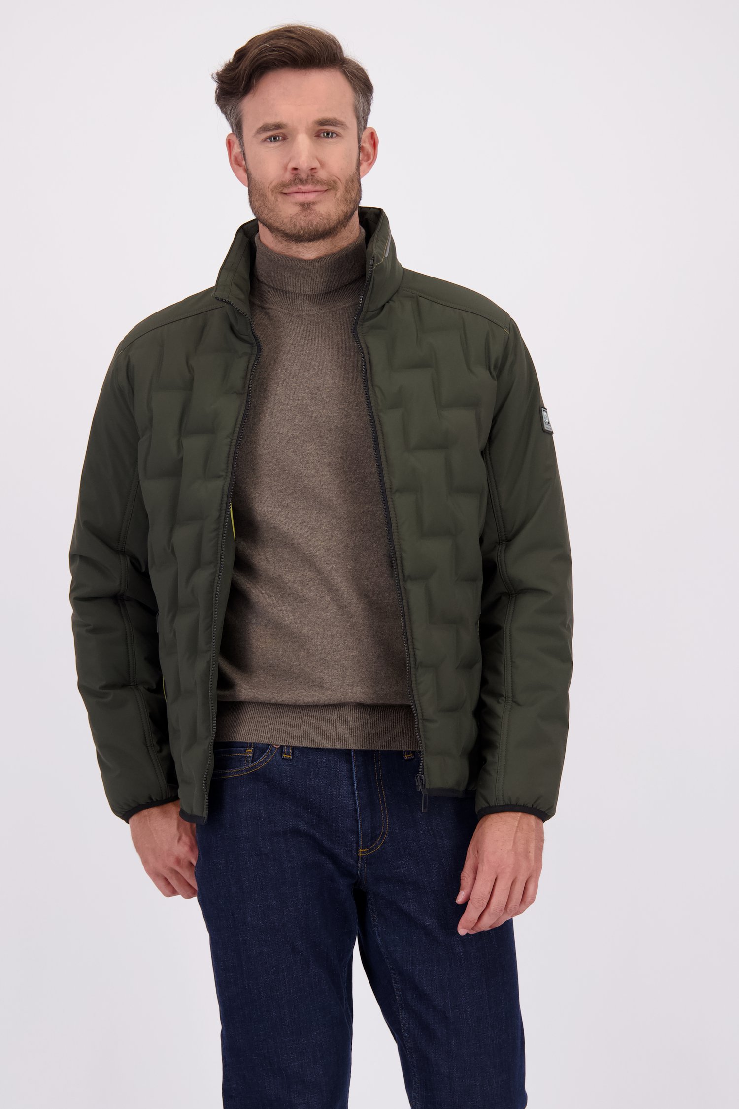 Le devant de Veste kaki à col montant de Gate One pour Hommes