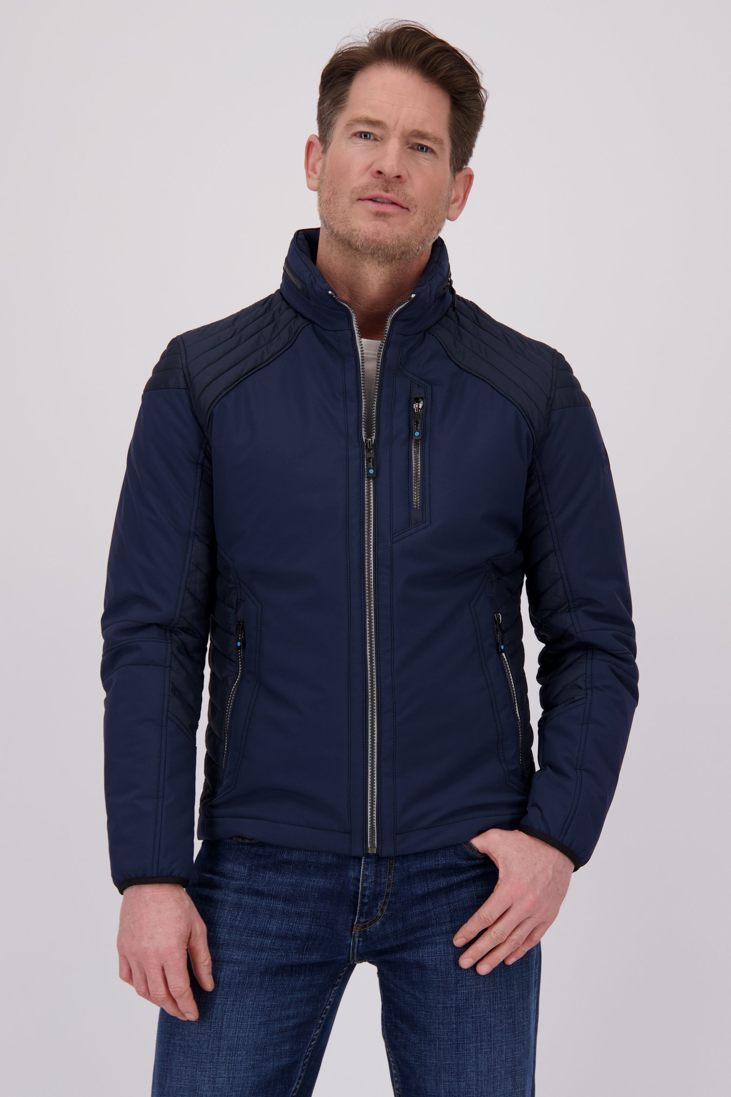 Veste légère matelassée bleu foncé sans capuche de Gate One pour Hommes