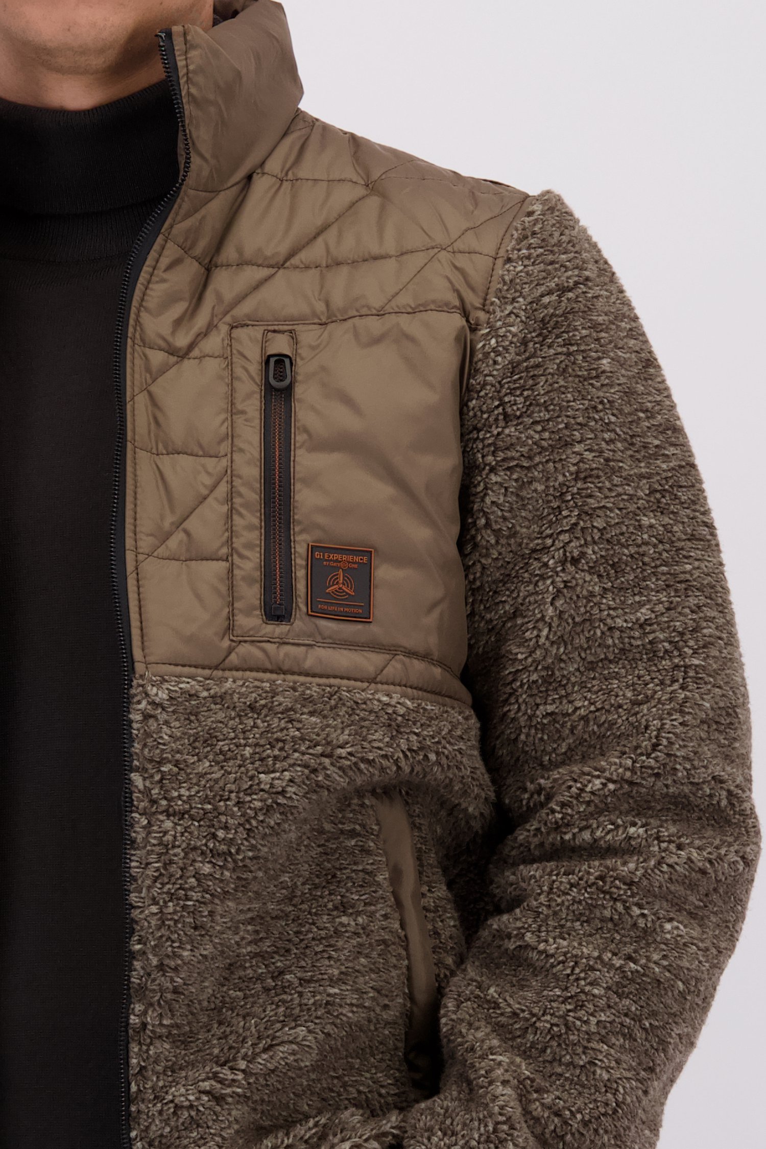 Détail de Veste marron avec teddy de Gate One pour Hommes