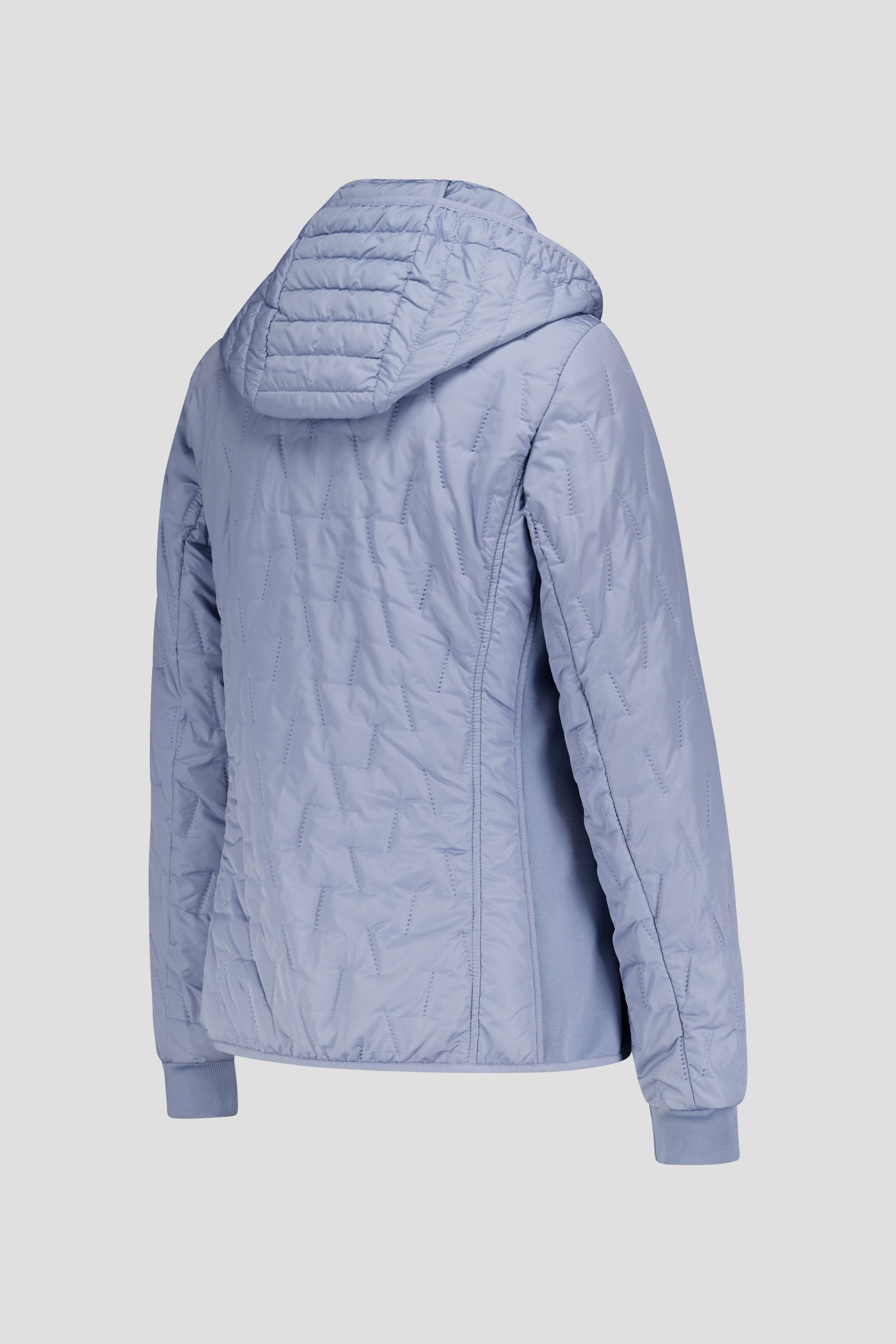 Veste matelassée bleu-gris avec capuche de Barbara Lebek pour Femmes