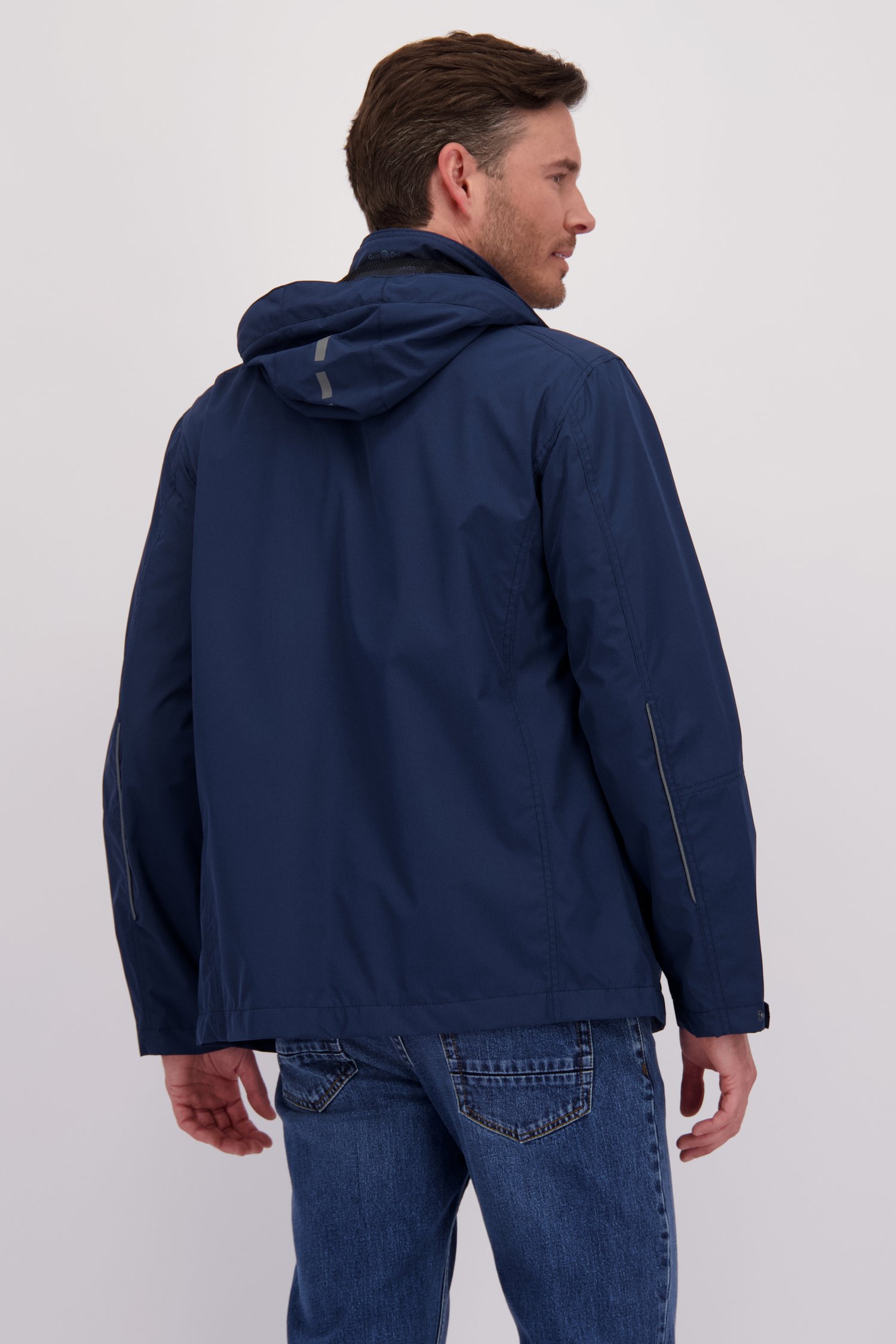 Veste navy avec capuche amovible de Gate One pour Hommes