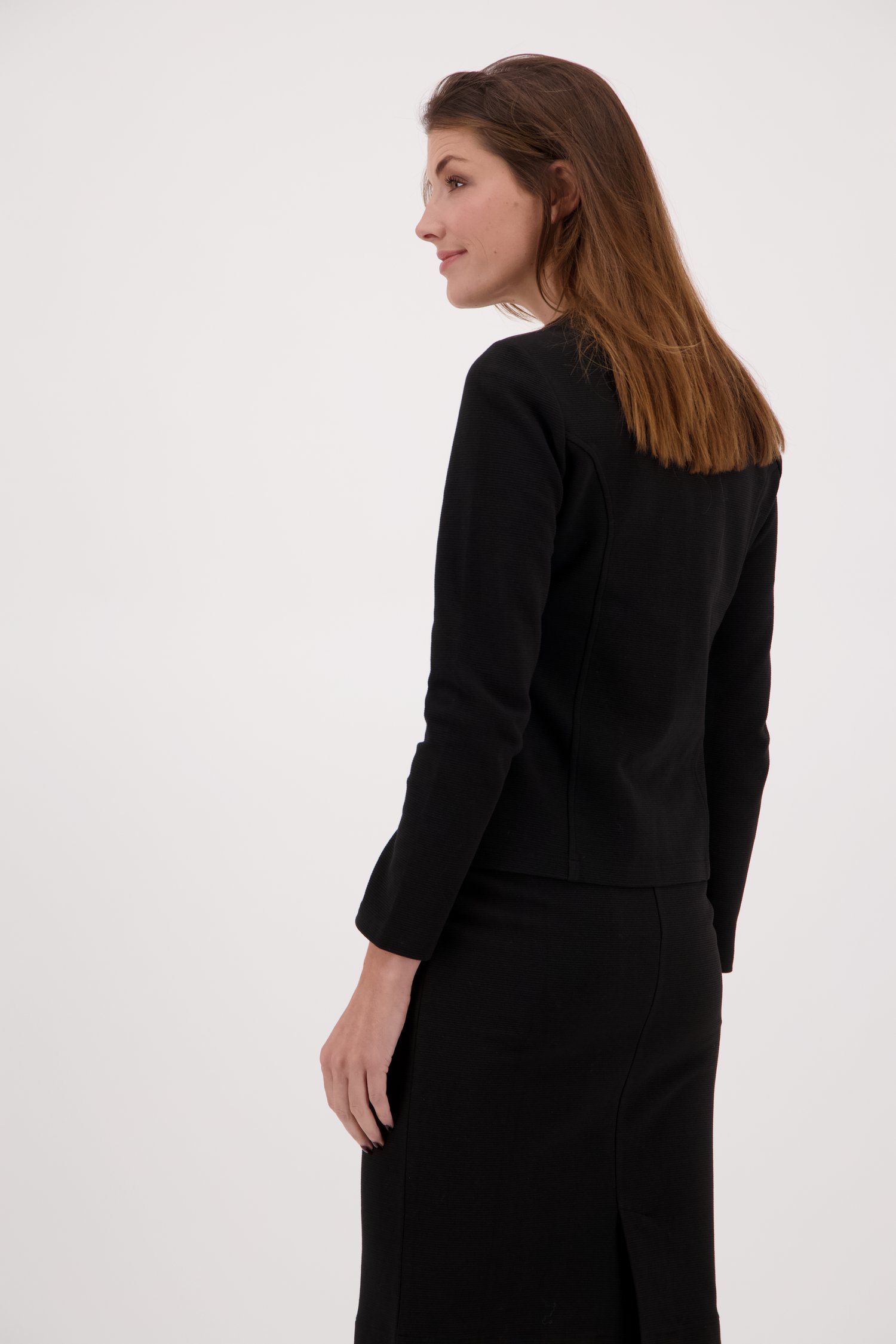 Veste noir en tissu côtelé de Claude Arielle pour Femmes