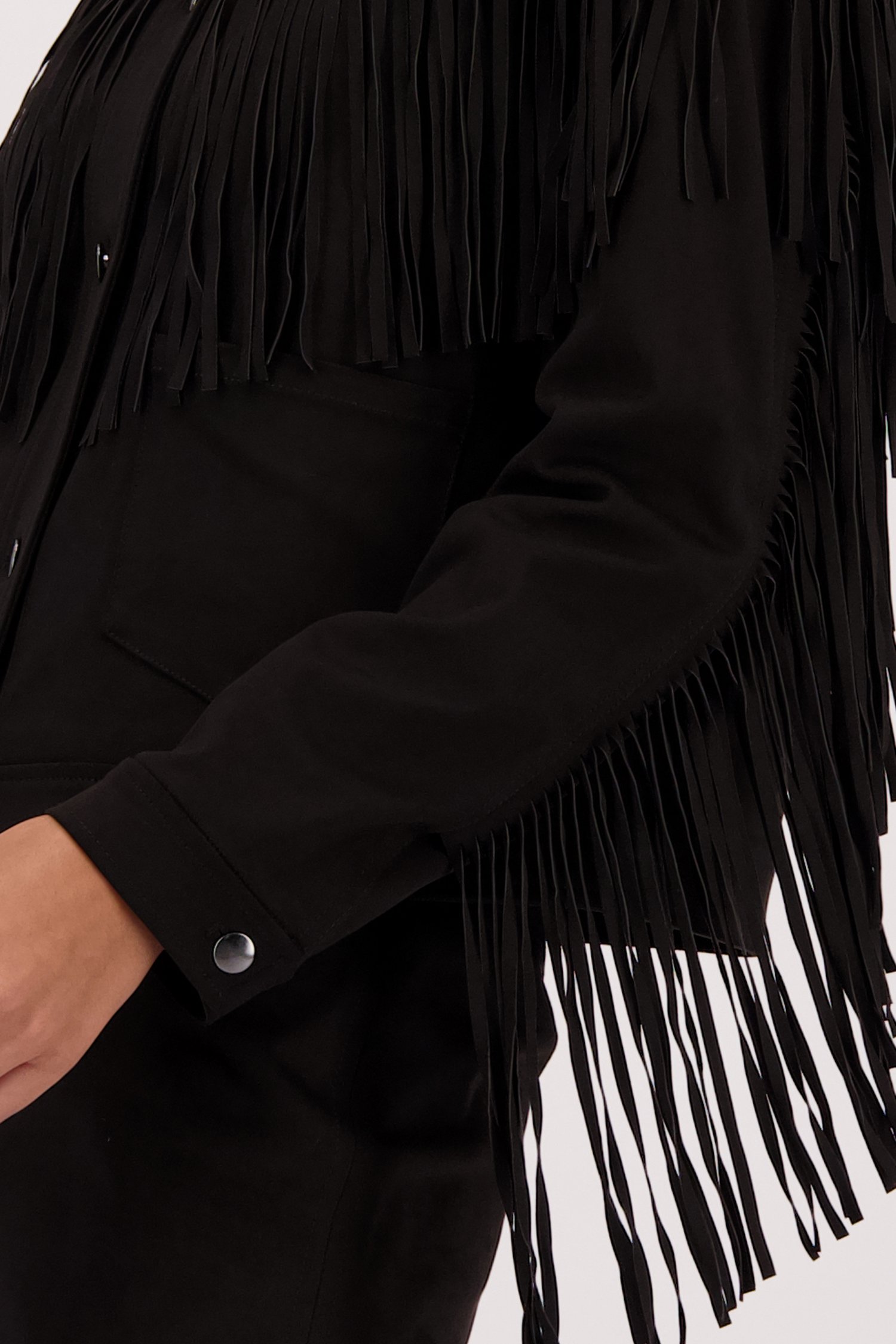 Détail de Veste noire à franges de Louise pour Femmes