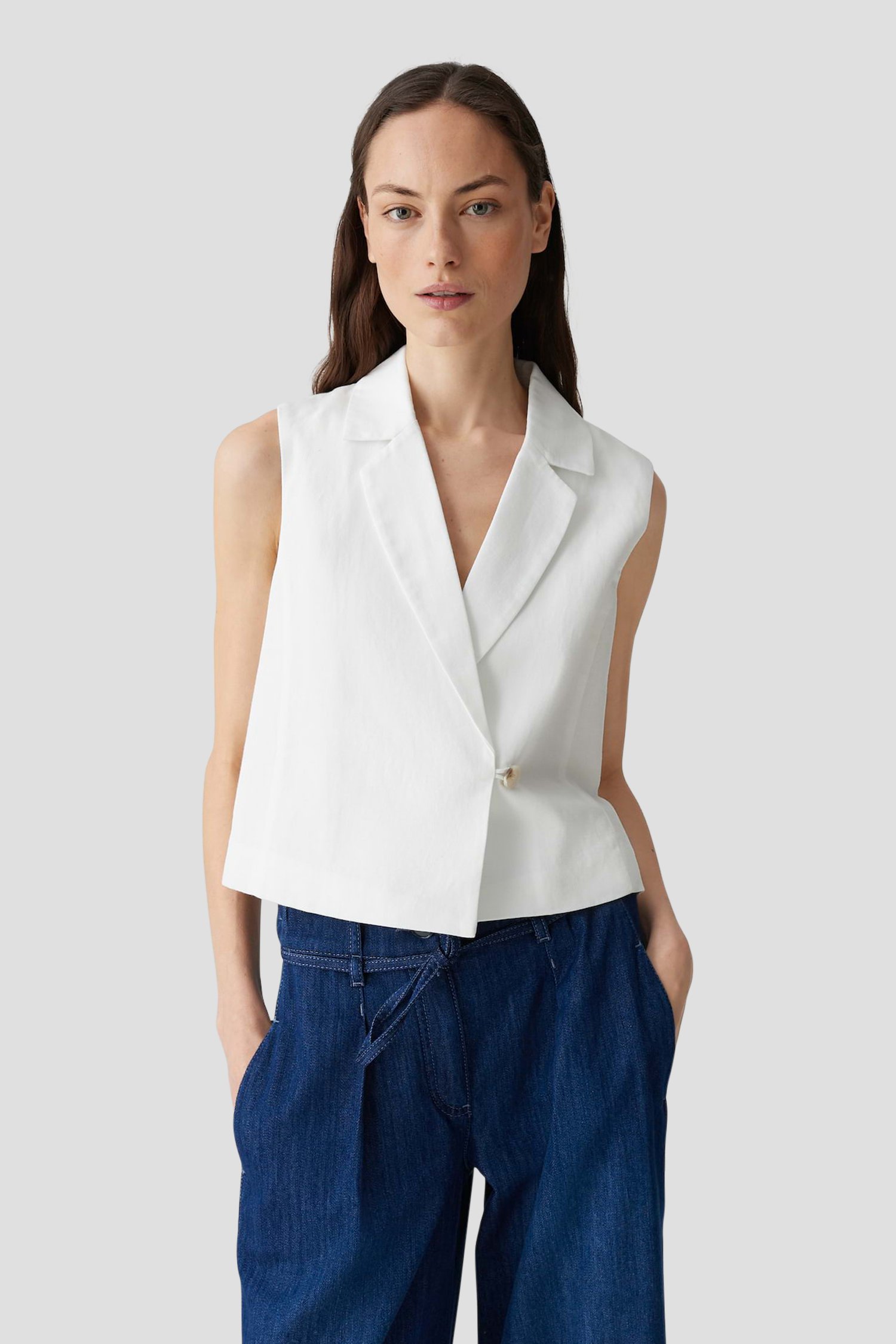Veste sans manches blanche de Opus pour Femmes
