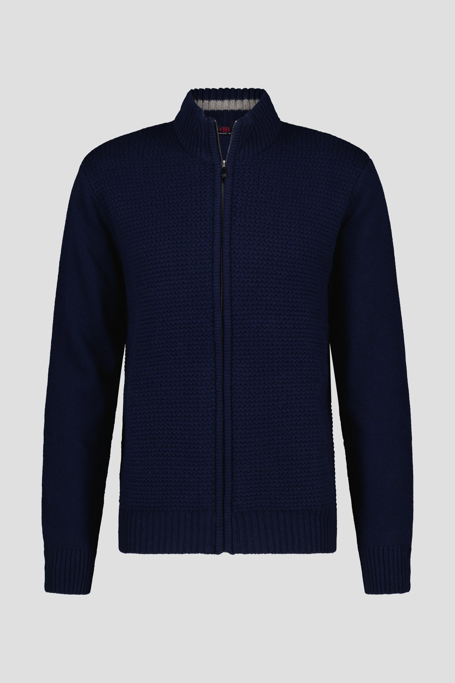 Warme blauwe cardigan met rits van Dansaert Blue voor Heren