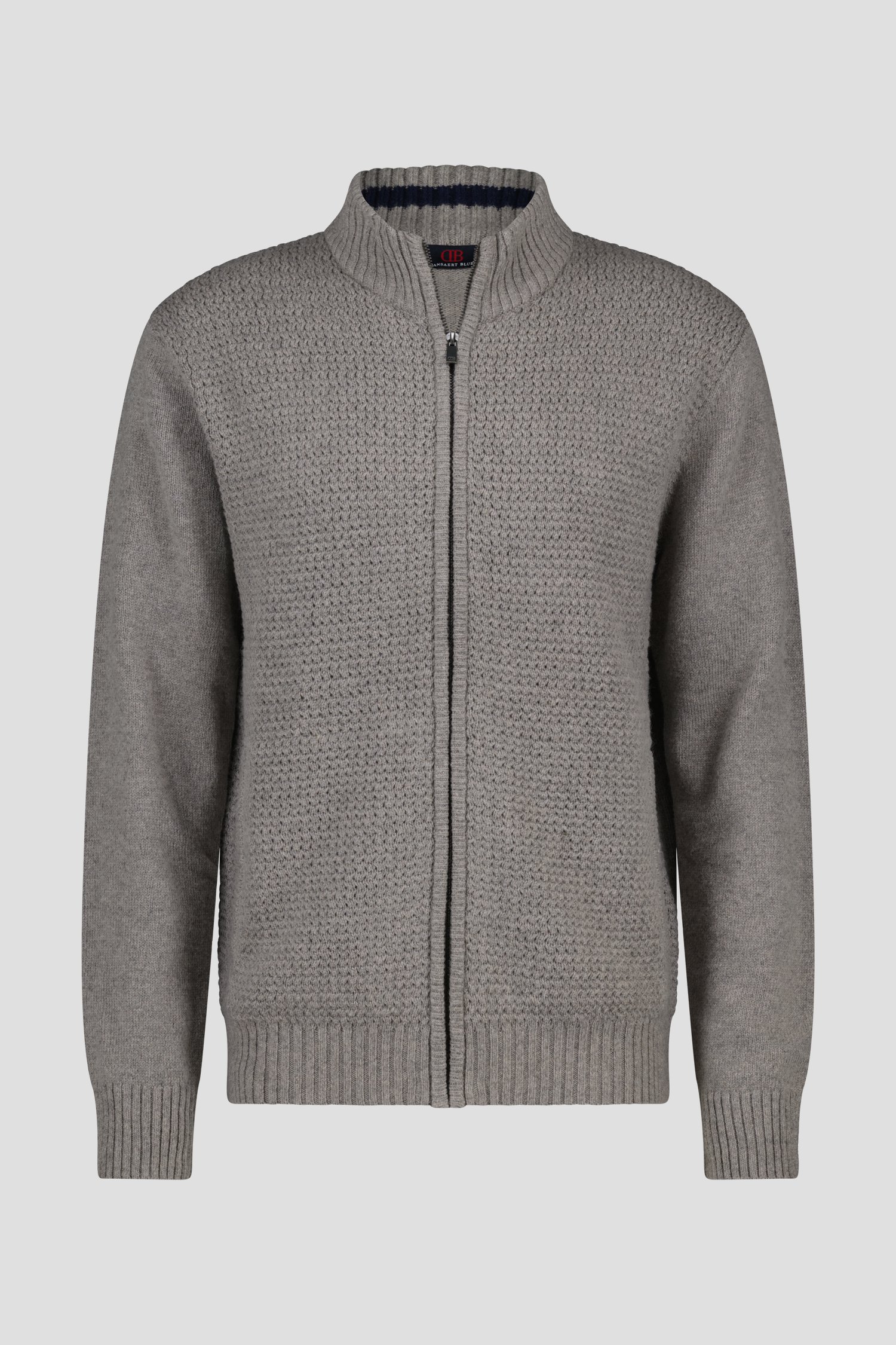 Warme grijze cardigan met rits van Dansaert Blue voor Heren