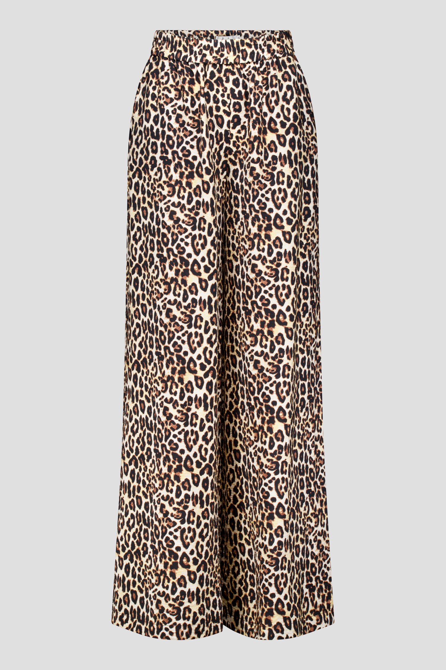 Wijde beige broek met bruine luipaardprint van Louise voor Dames