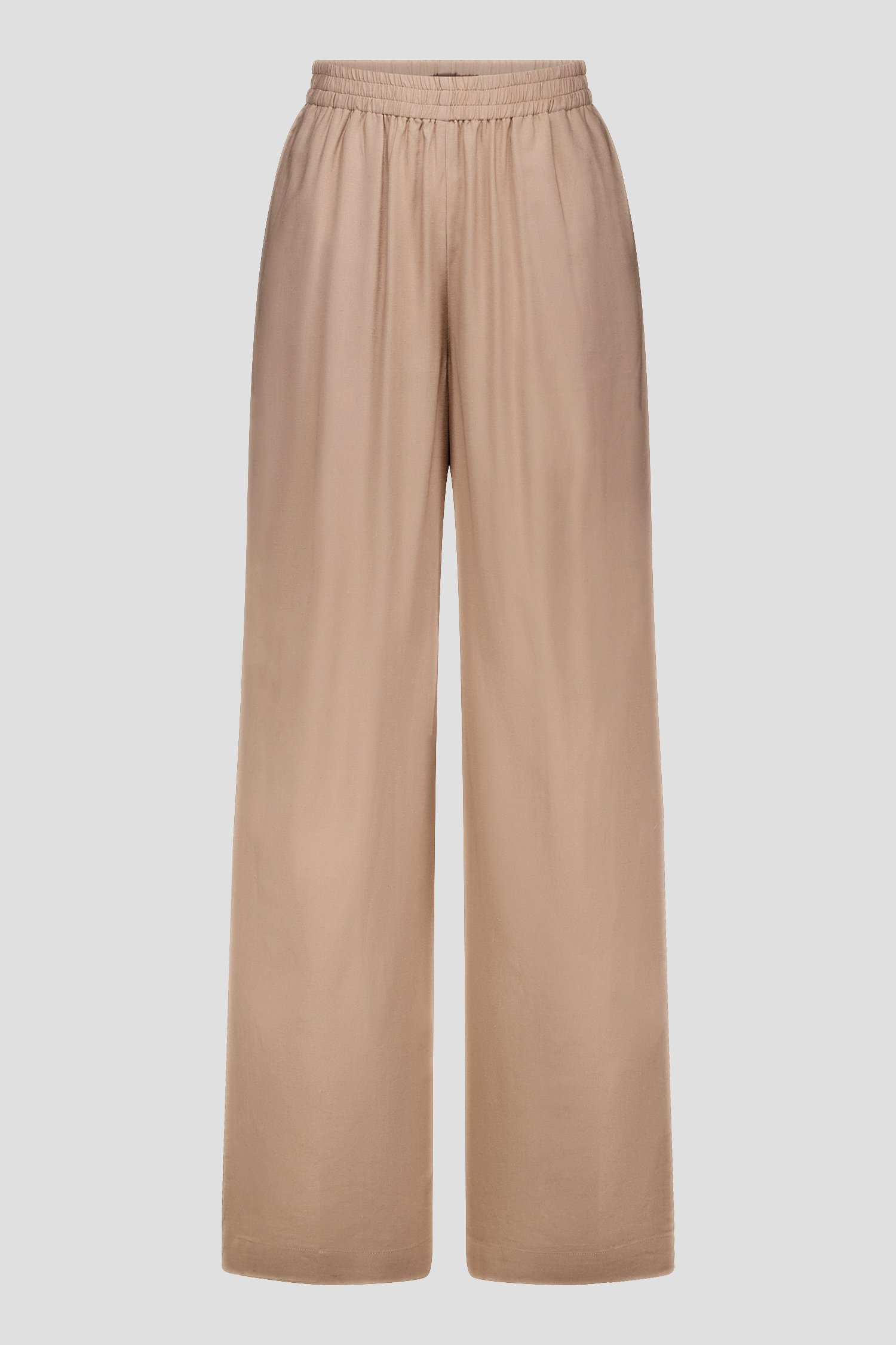 Wijde beige linnen broek  van Liberty Island voor Dames