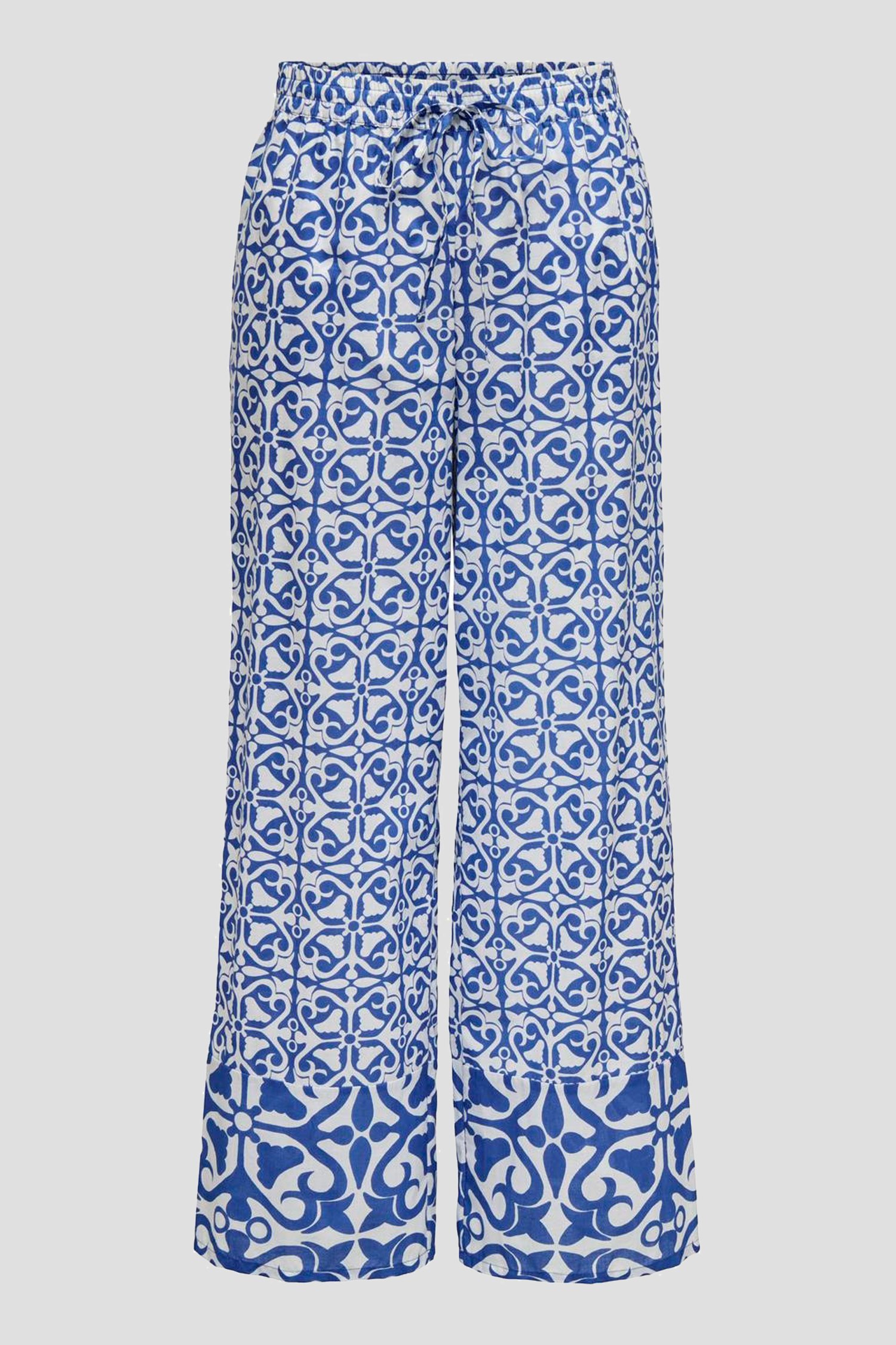 Wijde blauwe broek met witte print van JDY voor Dames