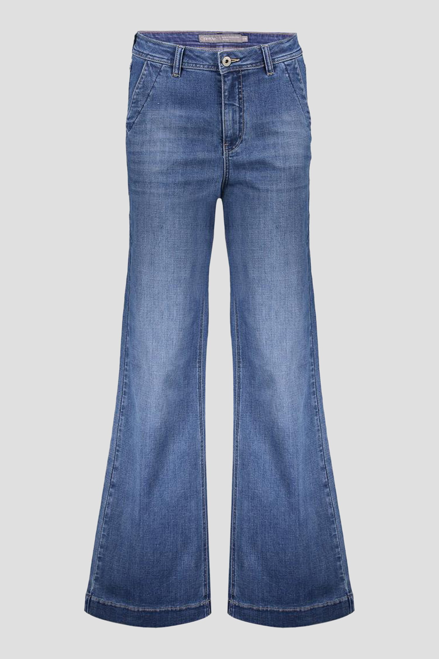 Productfoto 1 van Wijde blauwe jeans met verwassen effect door Geisha voor Dames