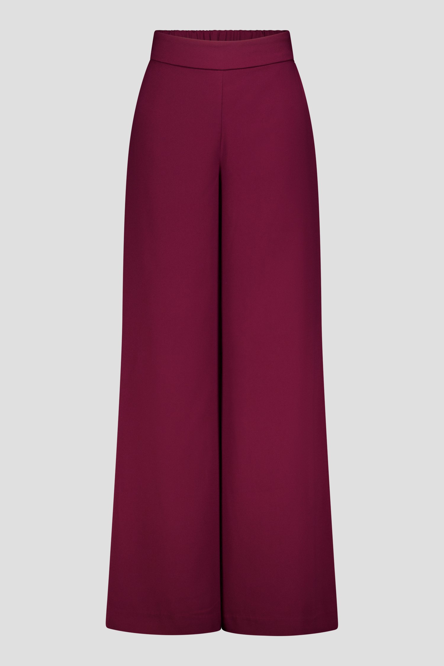 Wijde bordeaux broek met elastische tailleband van D'Auvry voor Dames