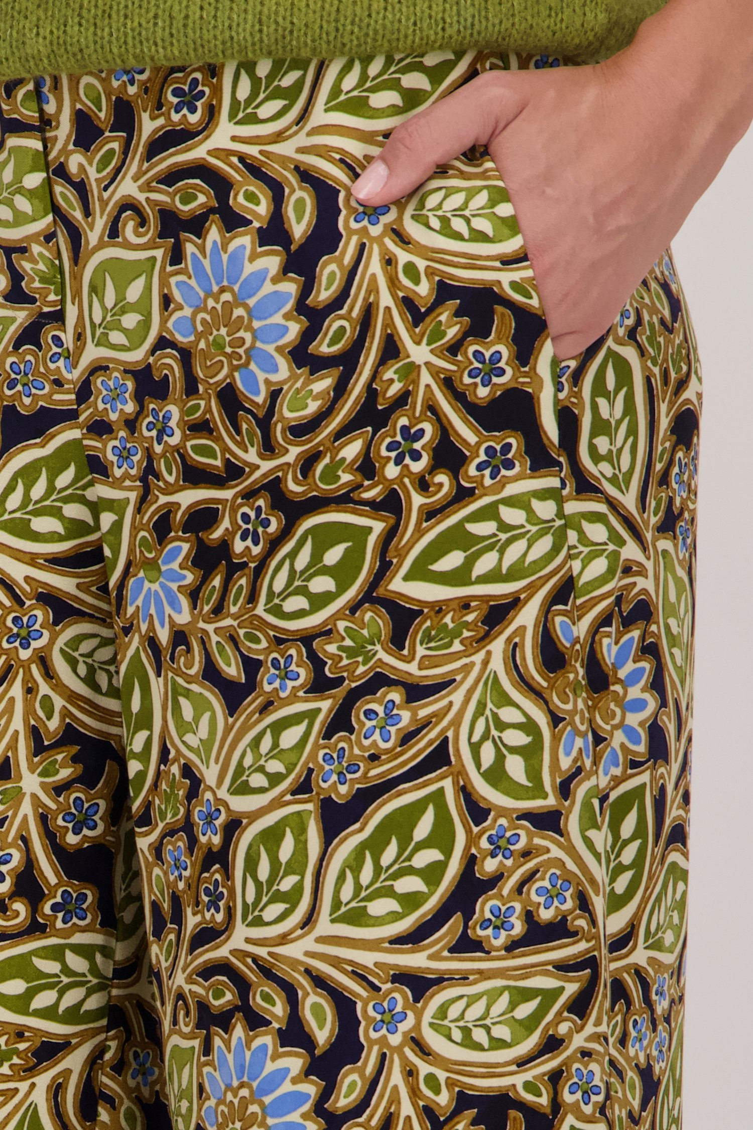 Wijde broek met bladerprint van More & More voor Dames