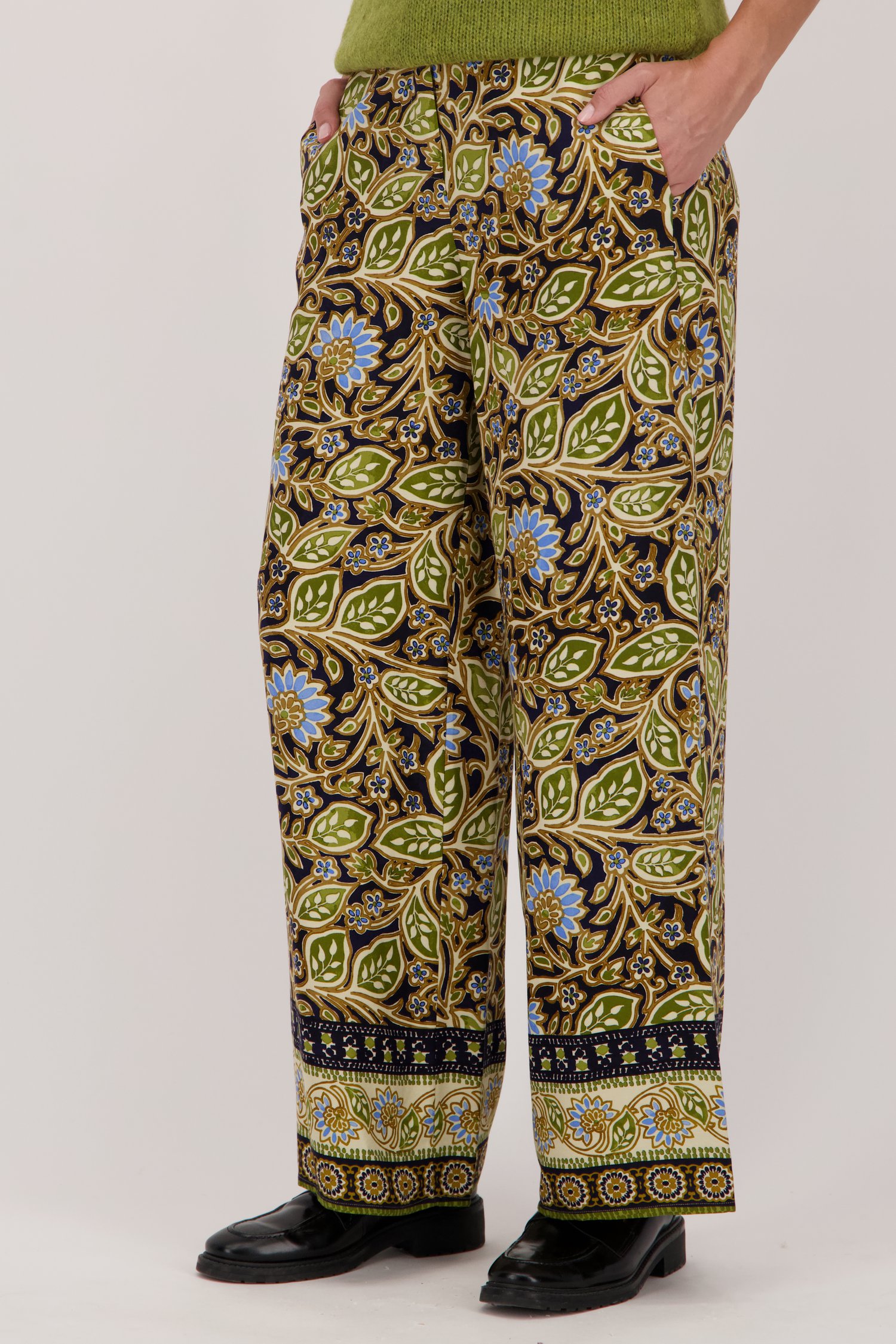 Wijde broek met bladerprint van More & More voor Dames