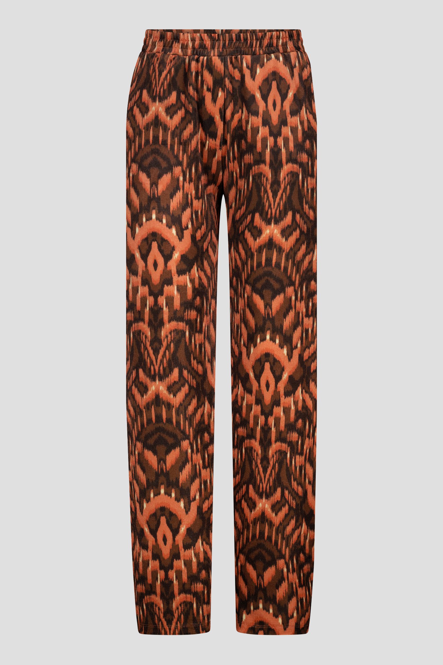Wijde broek met oranje-bruine print van Louise voor Dames