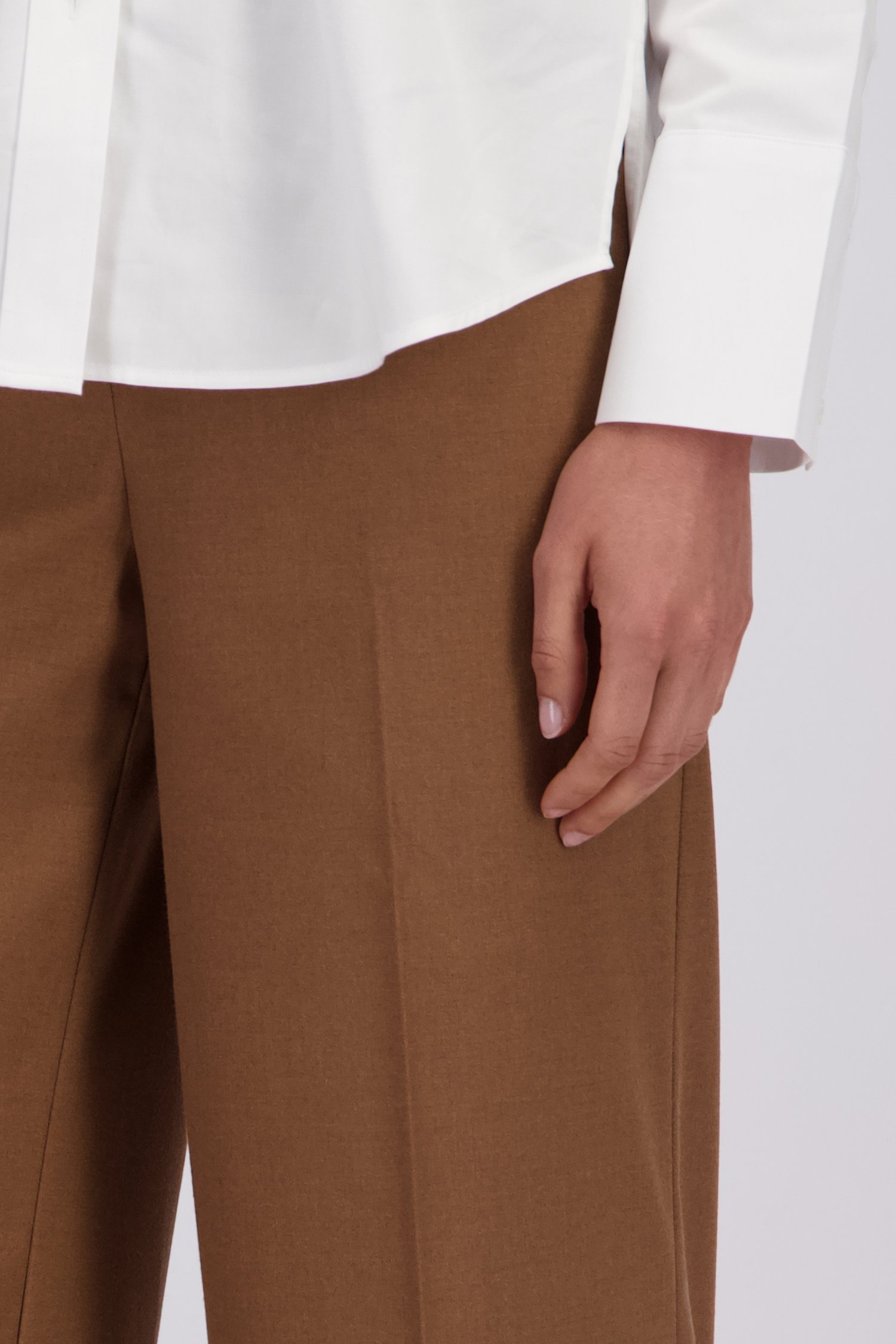 Detail van Wijde bruine broek door Liberty Island voor Dames